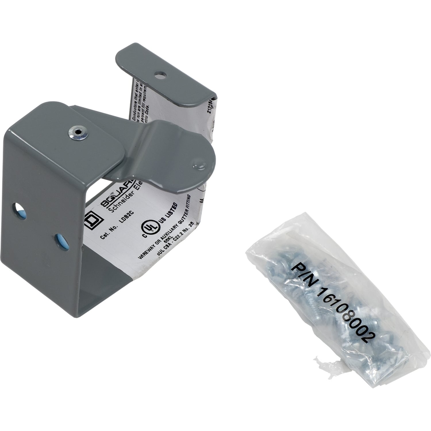 LDB2C Square-Duct Connector, 2-1/2 x 2-1/2 in, For Use With Type LDB 2-1/2 x 2-1/2 in NEMA 1 Wireway, Steel, Polyester Powder Coated