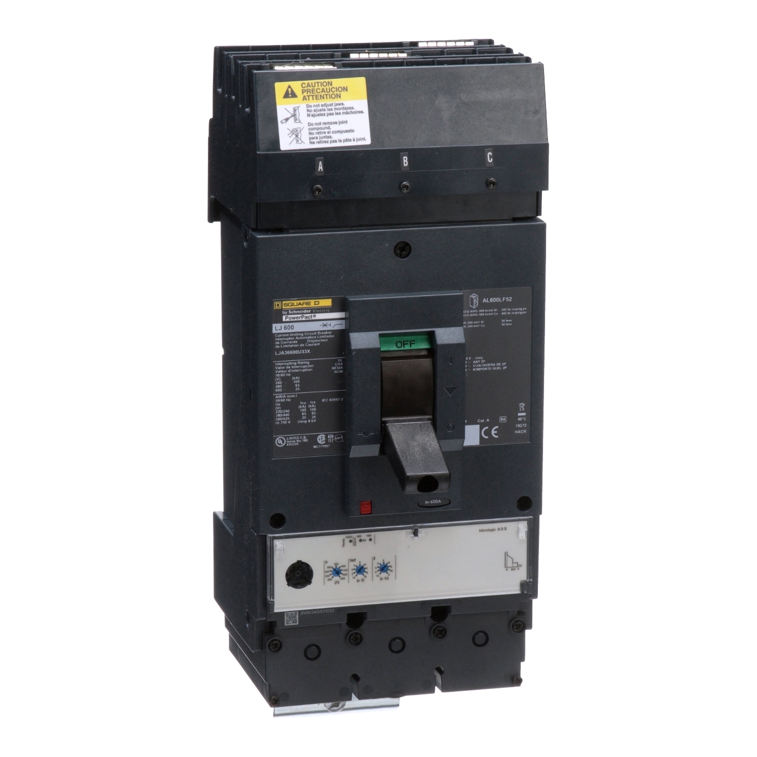 LJA36600U33X I-Line PowerPact Standard L Molded Case Circuit Brea