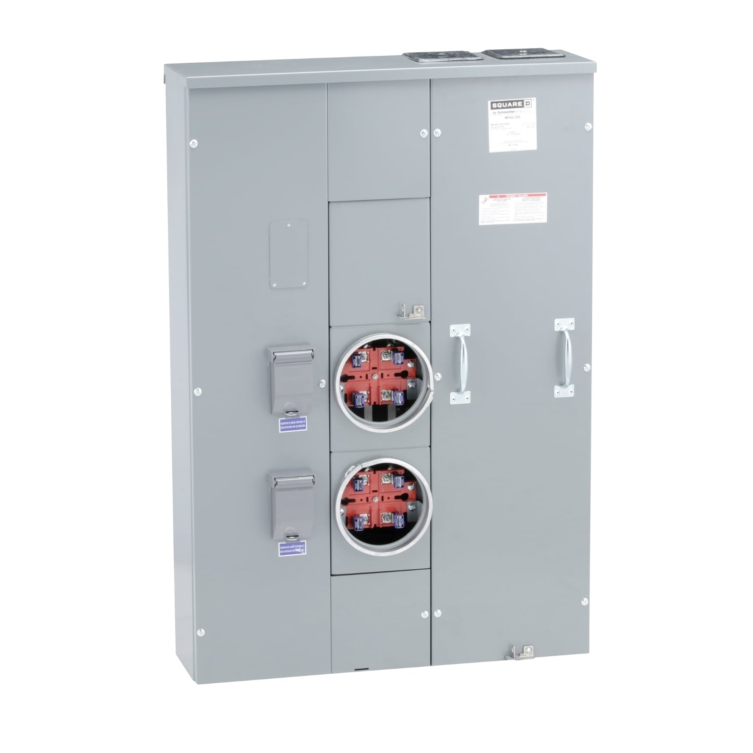 MP42200 MP Meter Pak Meter Center, 200 Amp, 1 Phase, Ringed, No Bypass, 4 Jaw, 2 Socket, OH, UG, 240V