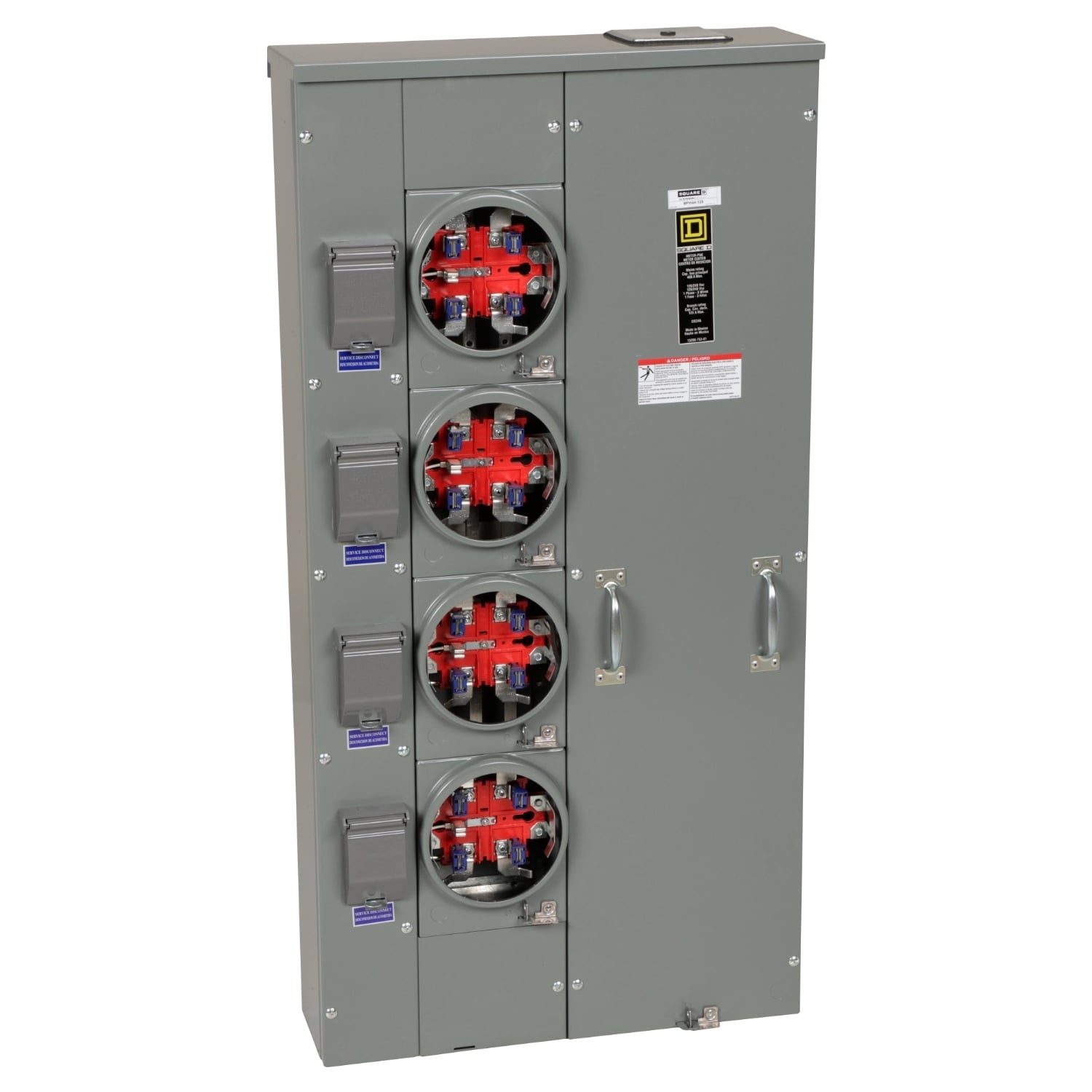 MPH44125 MP Meter Pak Meter Center, 125 Amp, 1 Phase, Ringless, Horn, 5 Jaw, 4 Socket, OH, UG, 240V