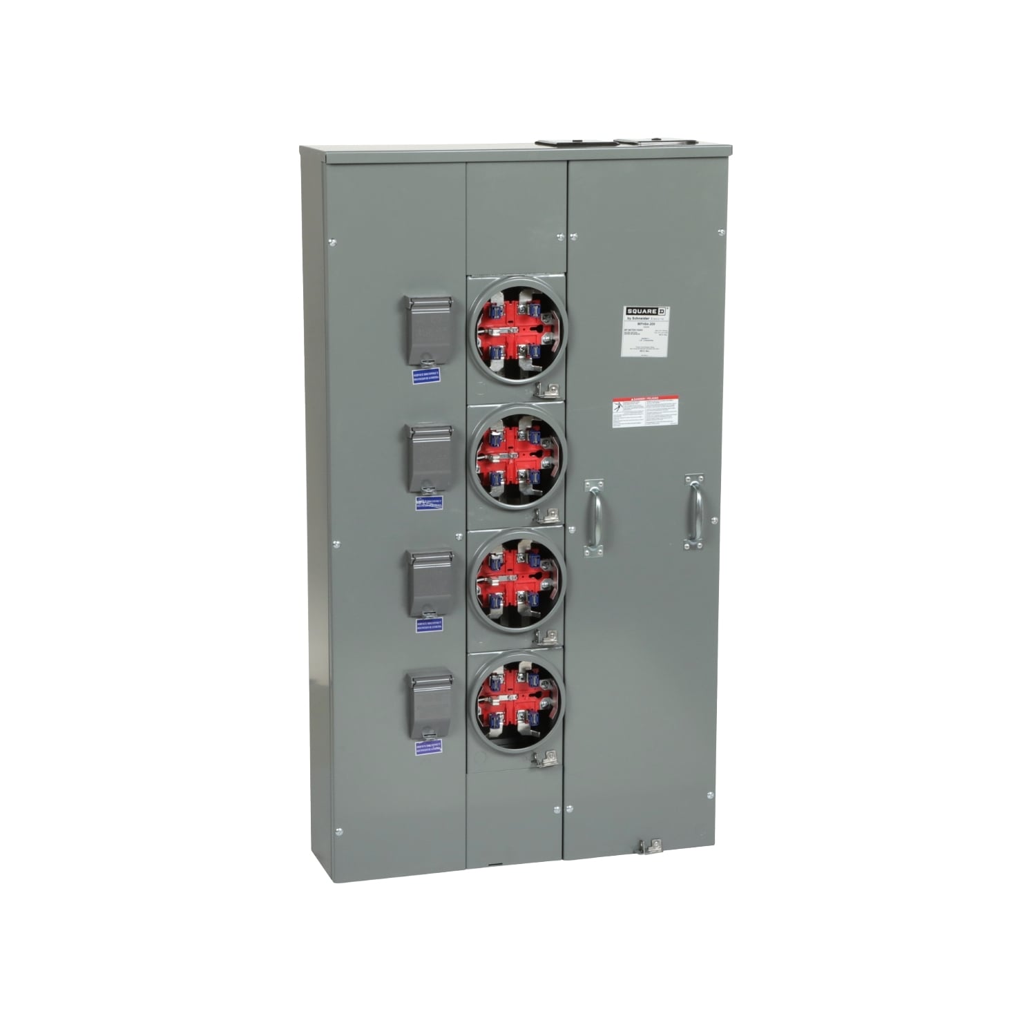 MPH64200 MP Meter Pak Meter Center, 200 Amp, 1 Phase, Ringless, Horn, 5 Jaw, 4 Socket, OH, UG, 240V