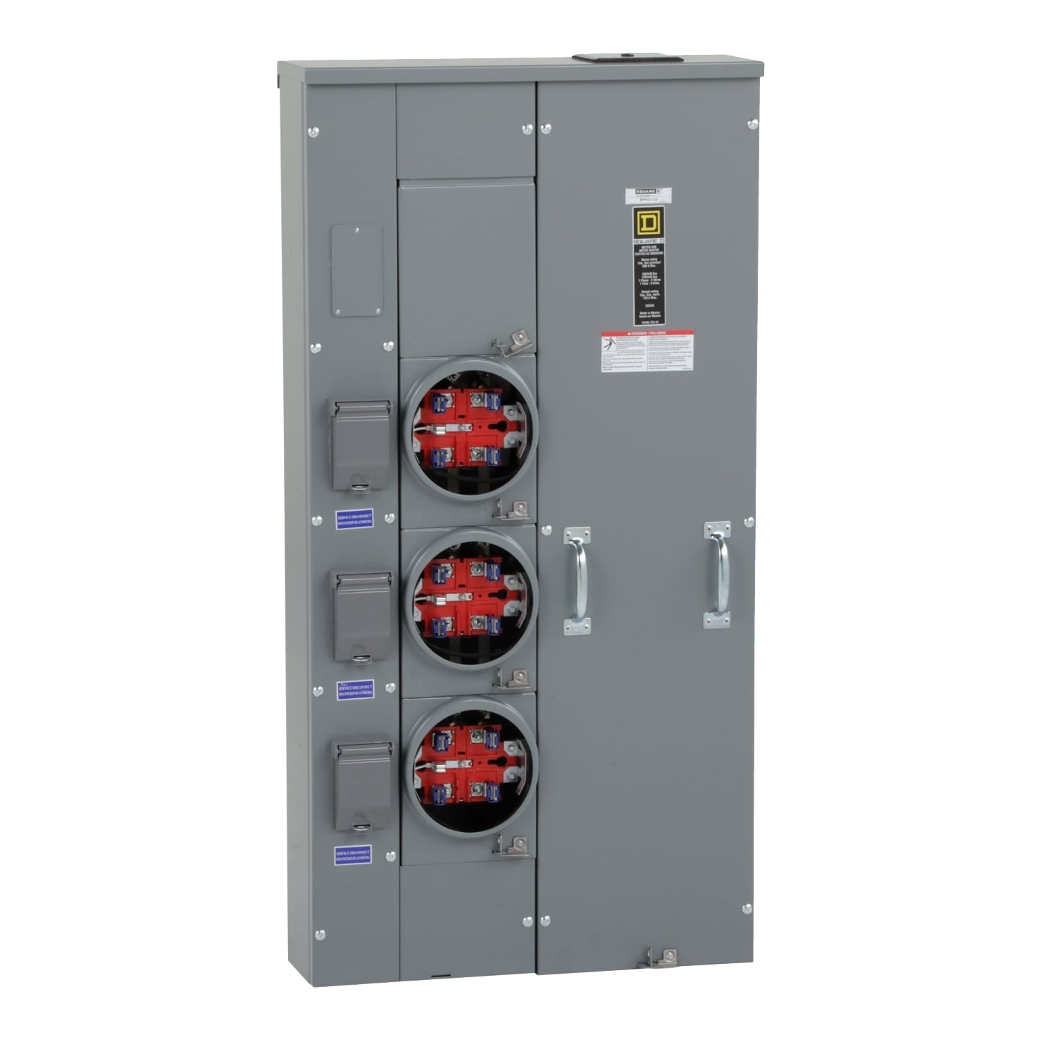 MPR33125 MP Meter Pak Meter Center, 125 Amp, 1 Phase, Ringless, No Bypass, 5 Jaw, 3 Socket, OH, UG, 240V