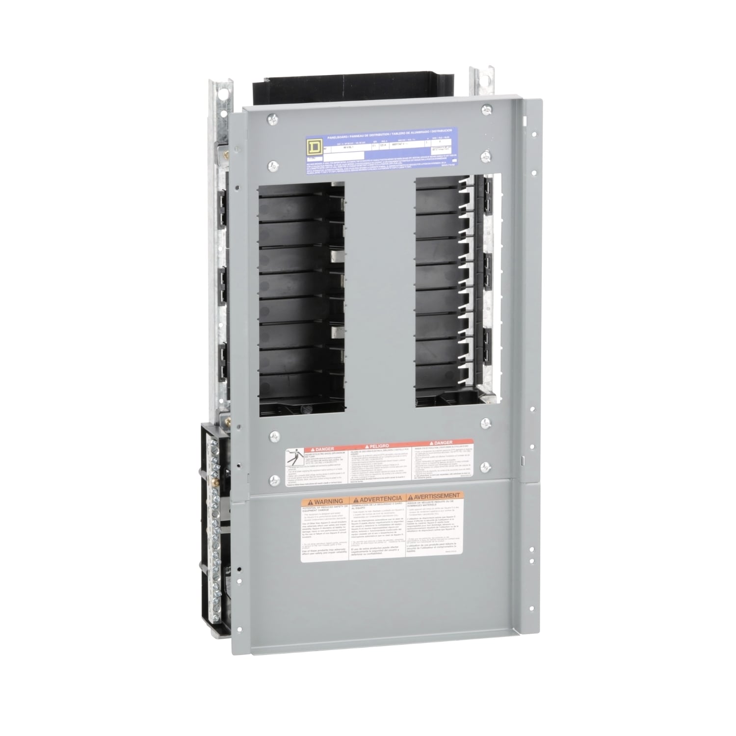 Panelboard interior, NF, main lugs, 125A, Al bus, 18 pole spaces, 3 phase, 4 wire, 600Y/347VAC max