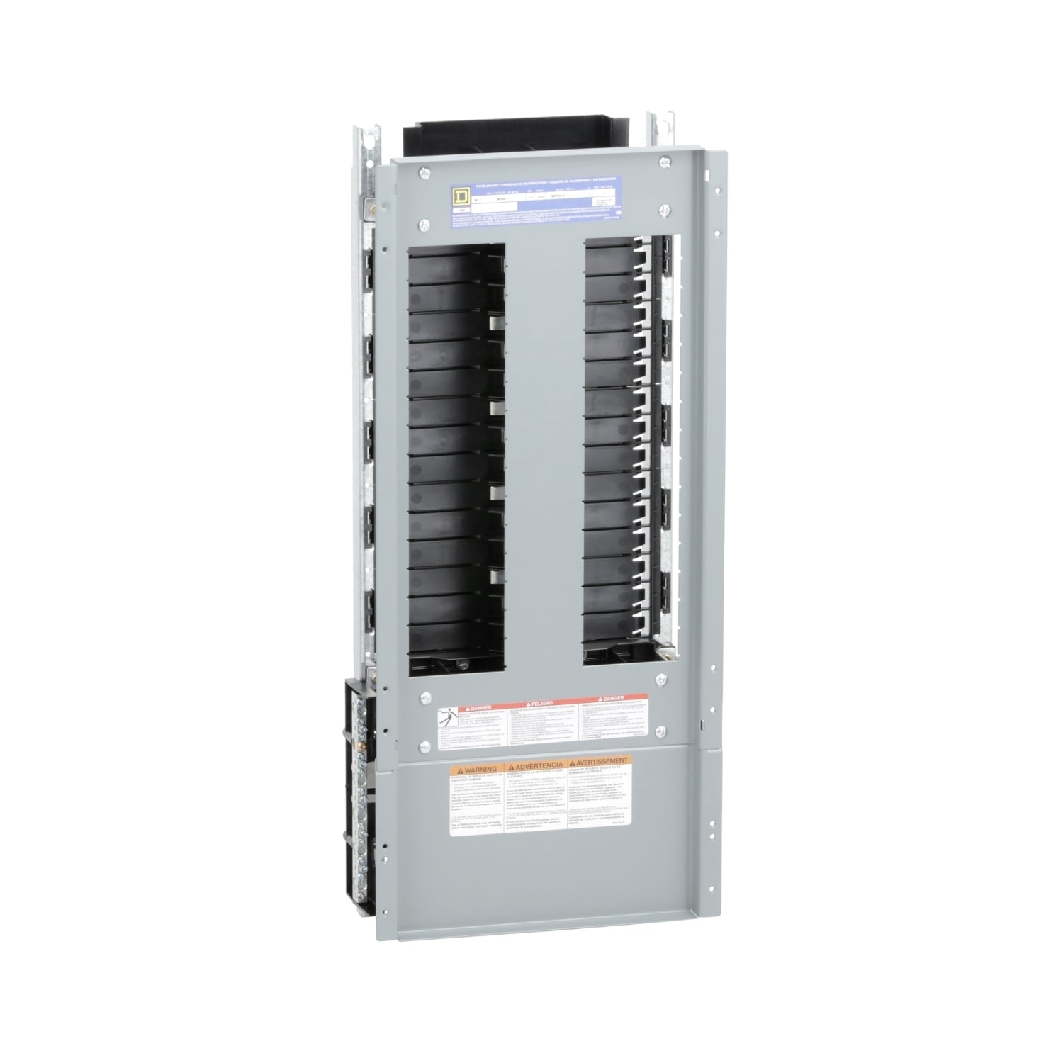 Panelboard interior, NF, main lugs, 125A, Al bus, 30 pole spaces, 3 phase, 4 wire, 600Y/347VAC max
