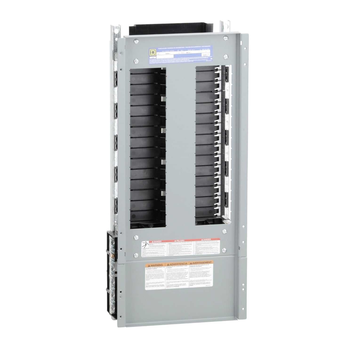 Panelboard interior, NF, main lugs, 125A, Cu bus, 30 pole spaces, 3 phase, 4 wire, 600Y/347VAC max