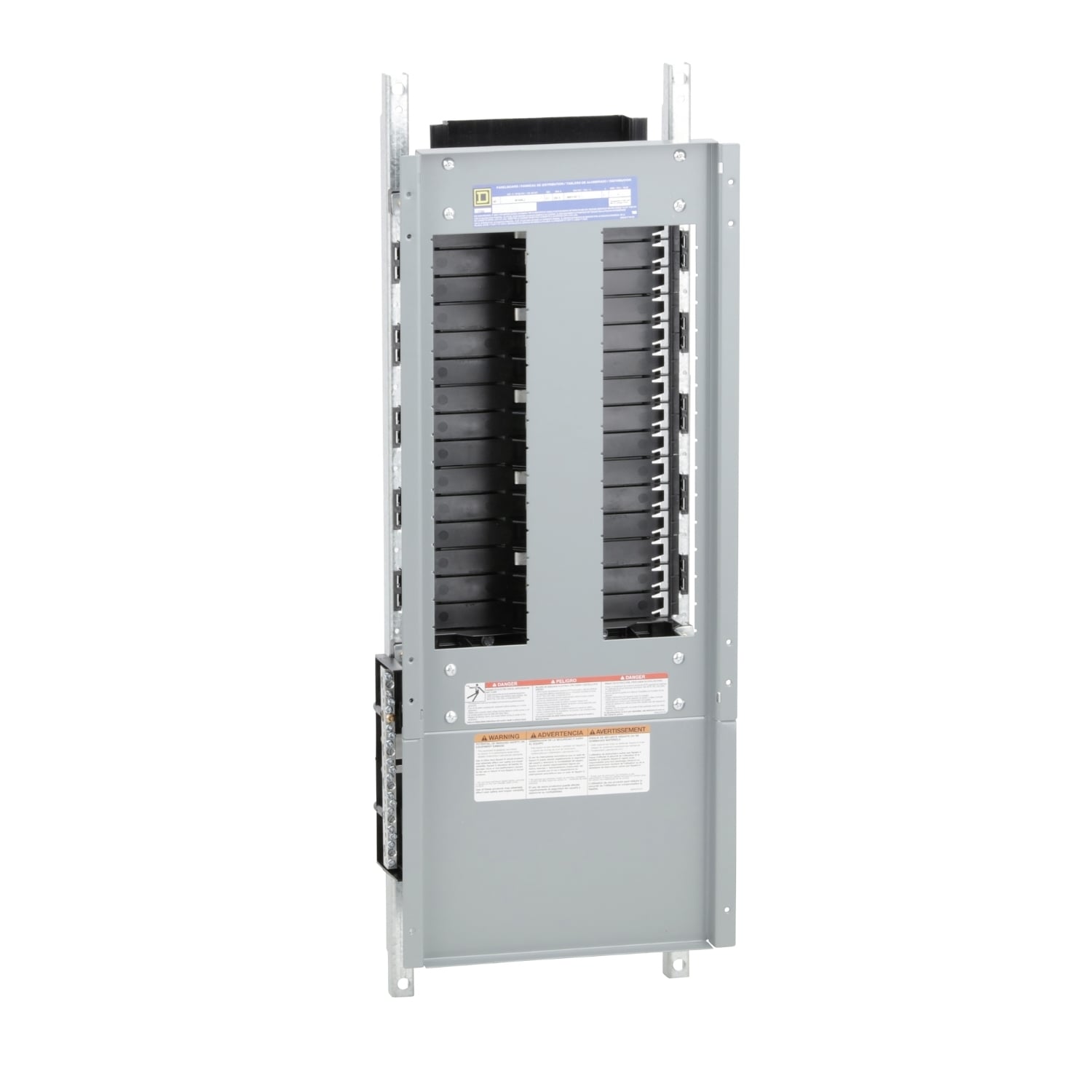 Panelboard interior, NF, main lugs, 250A, Al bus, 30 pole spaces, 3 phase, 4 wire, 600Y/347VAC max