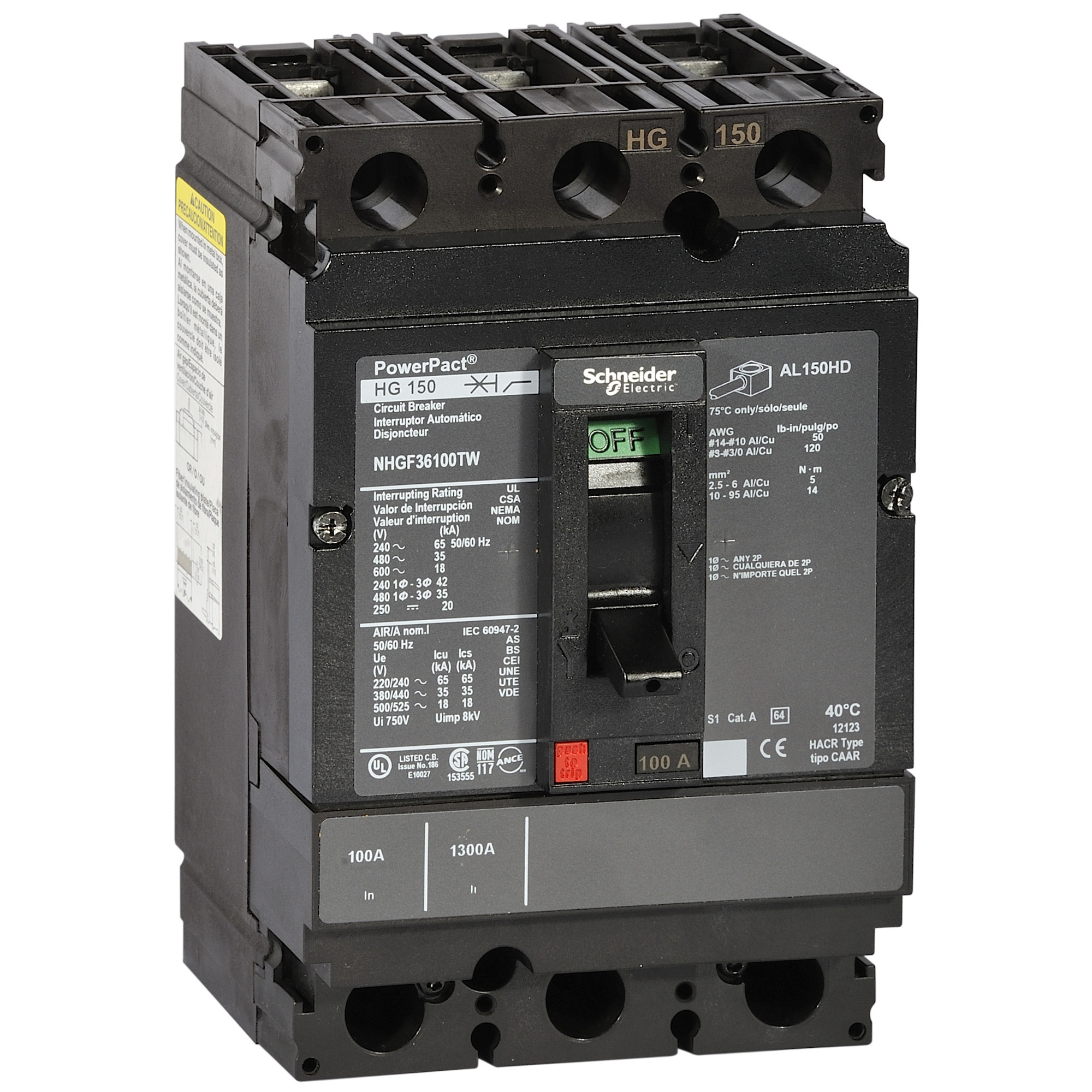 PowerPact multistandard - H-Frame - 60 A - 100 KA - Therm-Mag trip unit