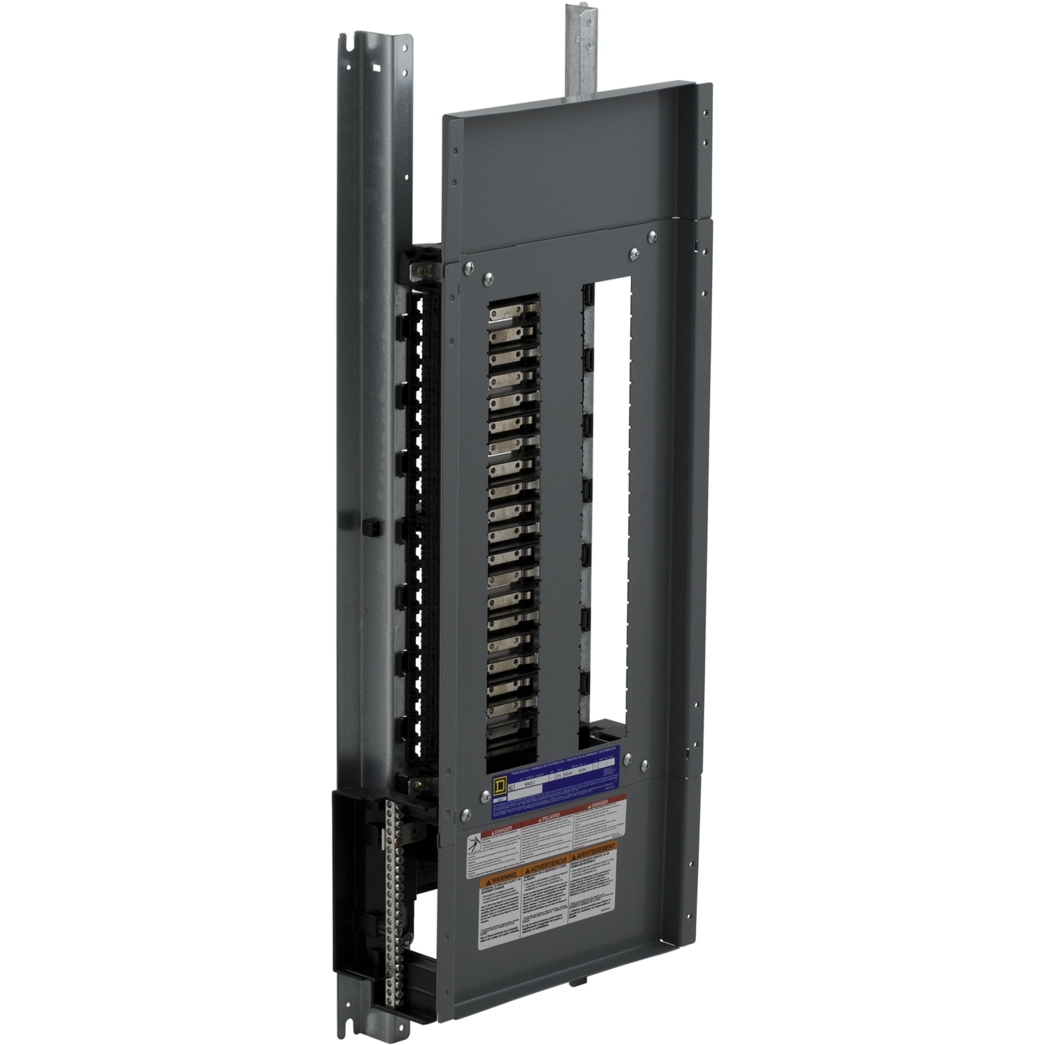 Panelboard interior, NQ, main lugs, 225A, Cu bus, 42 pole spaces, 1 phase, 3 wire, 240VAC, 48VDC, 14in