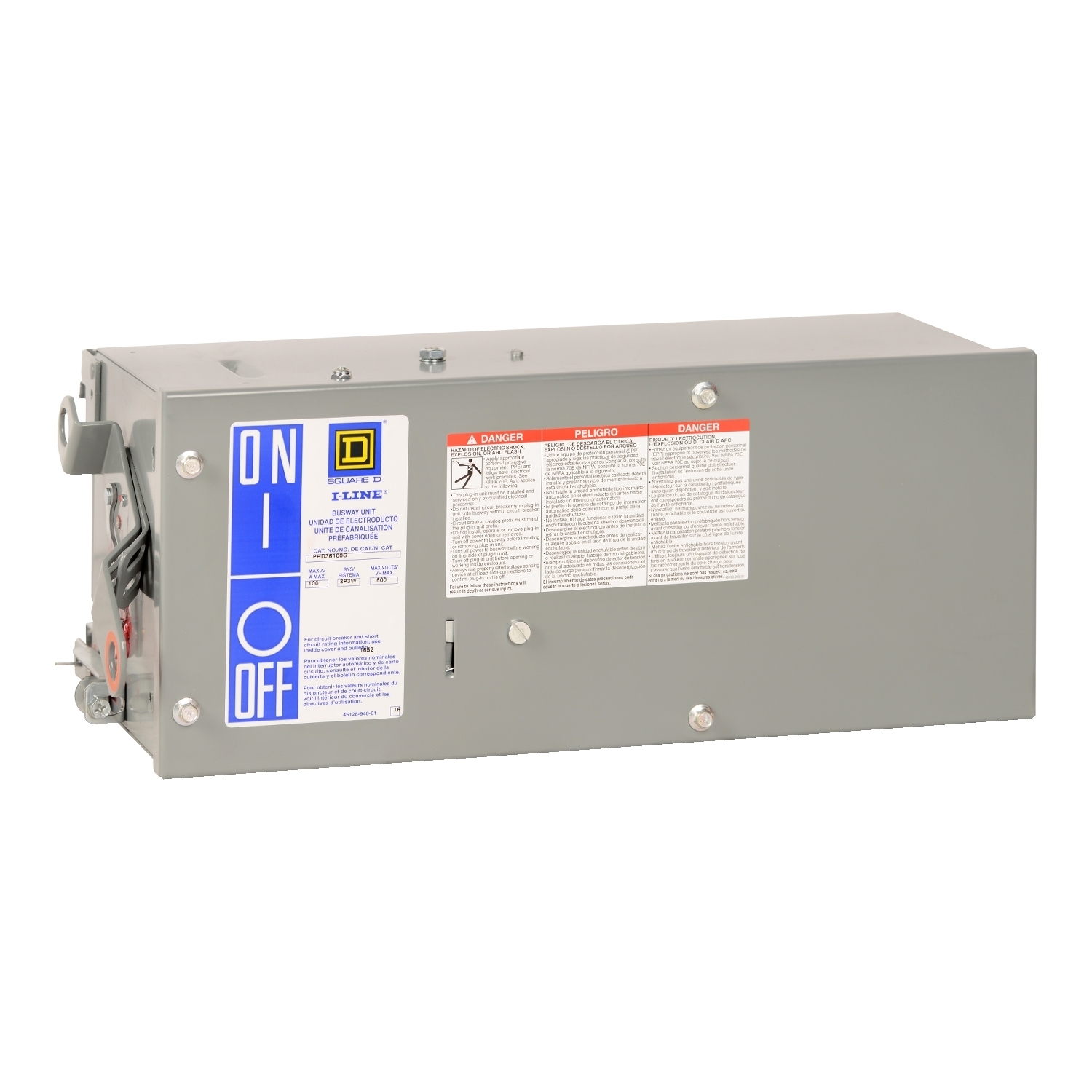 Plug-in unit, I-Line Busway, H-frame, 60A, 3 phase, 3 wire, 600VAC, 25kA, ground