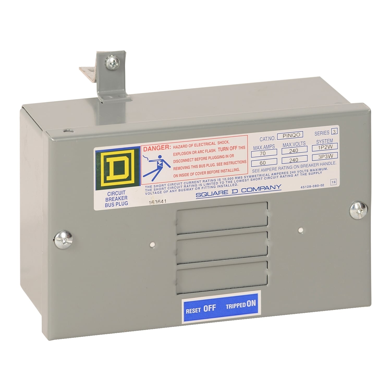 Busway, plug in, circuit breaker enclosure, 70A, QO circuit breaker, single phase 3 wire, 3 phase 4 wire