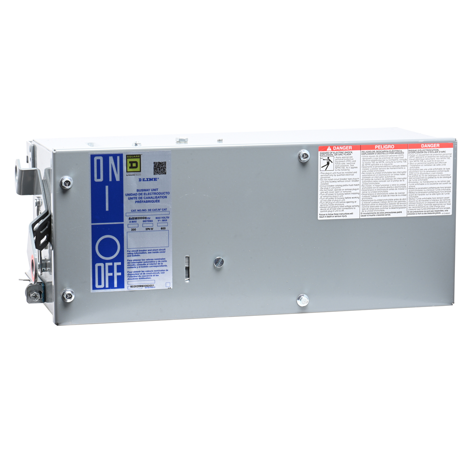Plug-in unit, I-Line Busway, J-frame, 200A, 3 phase, 4 wire, 600VAC, 14kA, ground, neutral