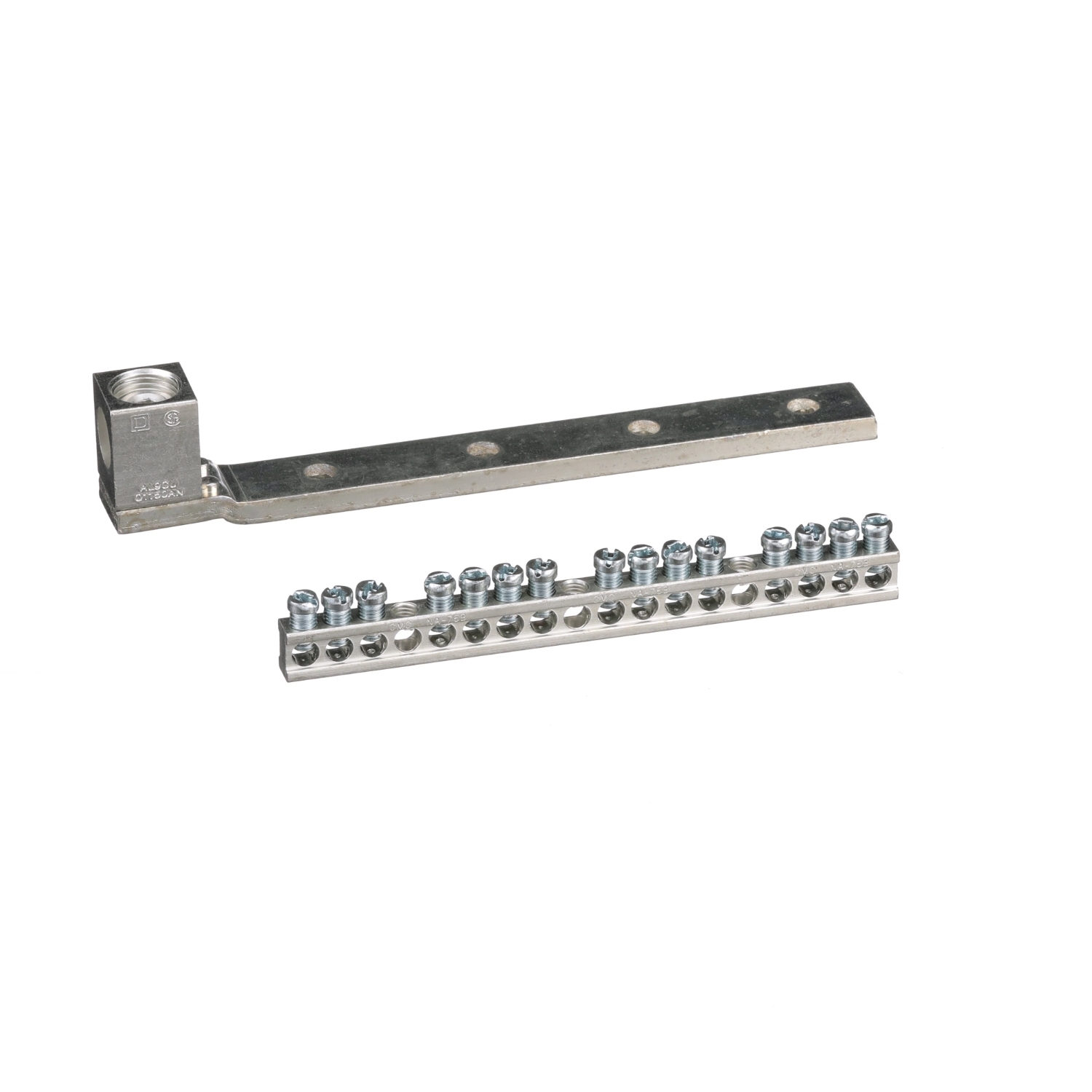 Load center accessory, QO/Homeline, ground bar kit, 15 terminals, with AWG 1-4/0 lug in aluminum or copper