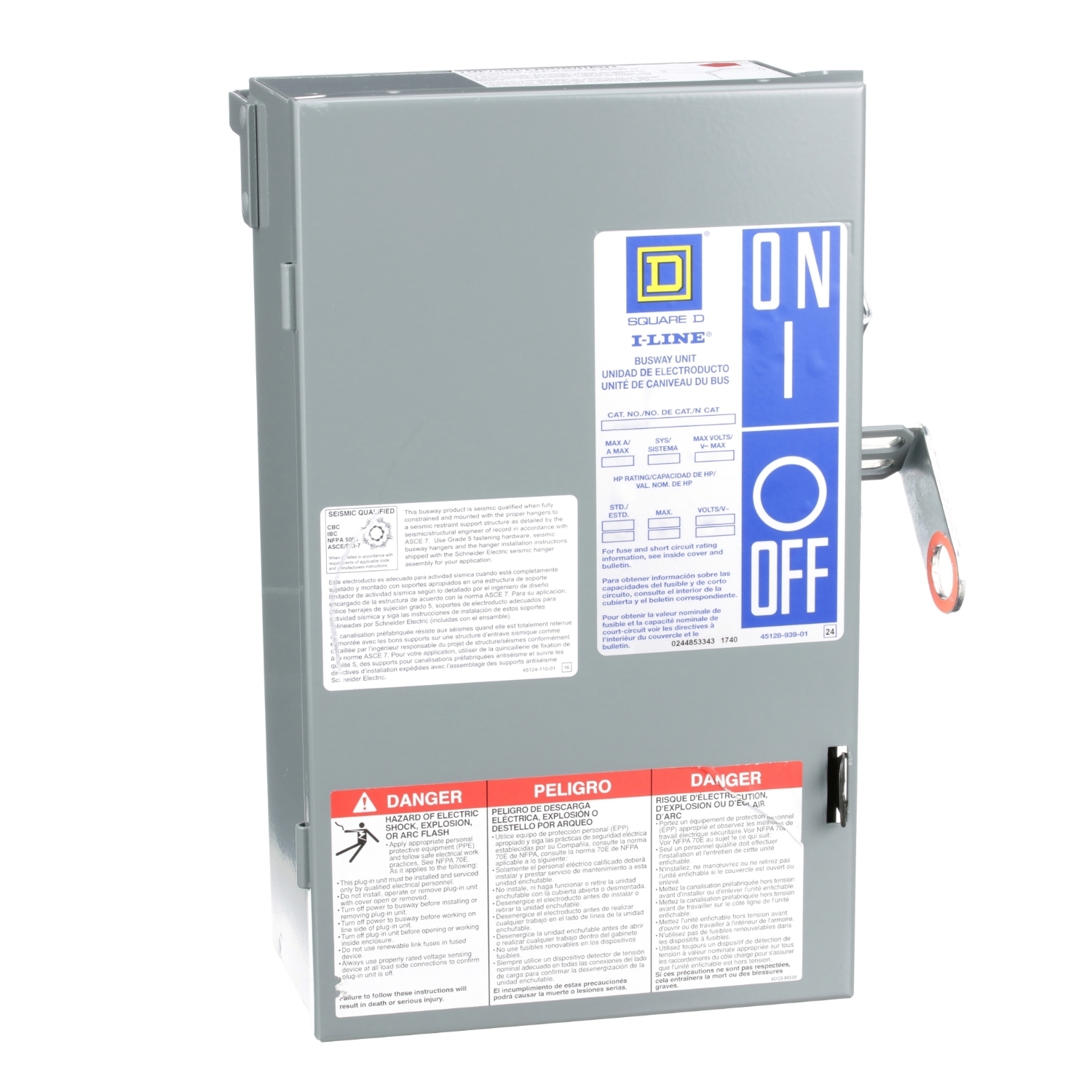 Plug-in unit, I-Line Busway, fusible, 60A, 240VAC, 3 pole, 3 fuse + G, plug in connection