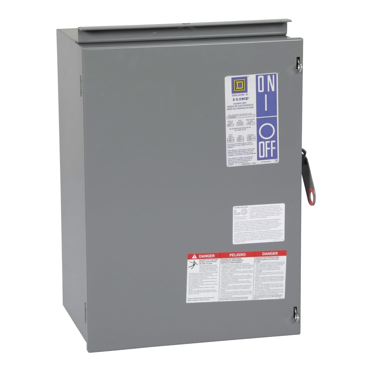 Plug-in unit, I-Line Busway, fusible, 200A, 600VAC, 3 pole, 3 fuse + G, plug in connection