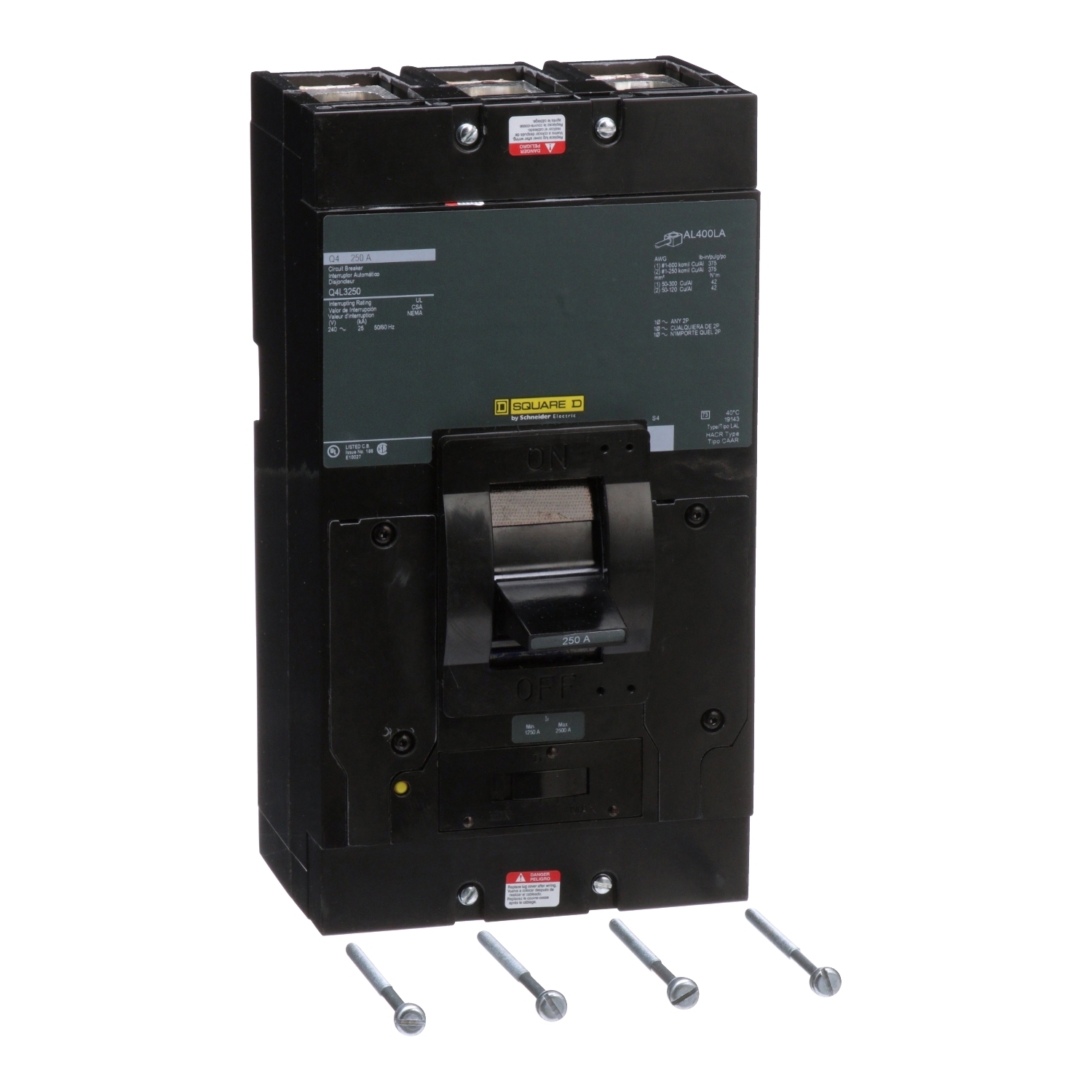 Q4L3250 Molded Case Circuit Breaker, 250 Amp, 3 Pole, 240V