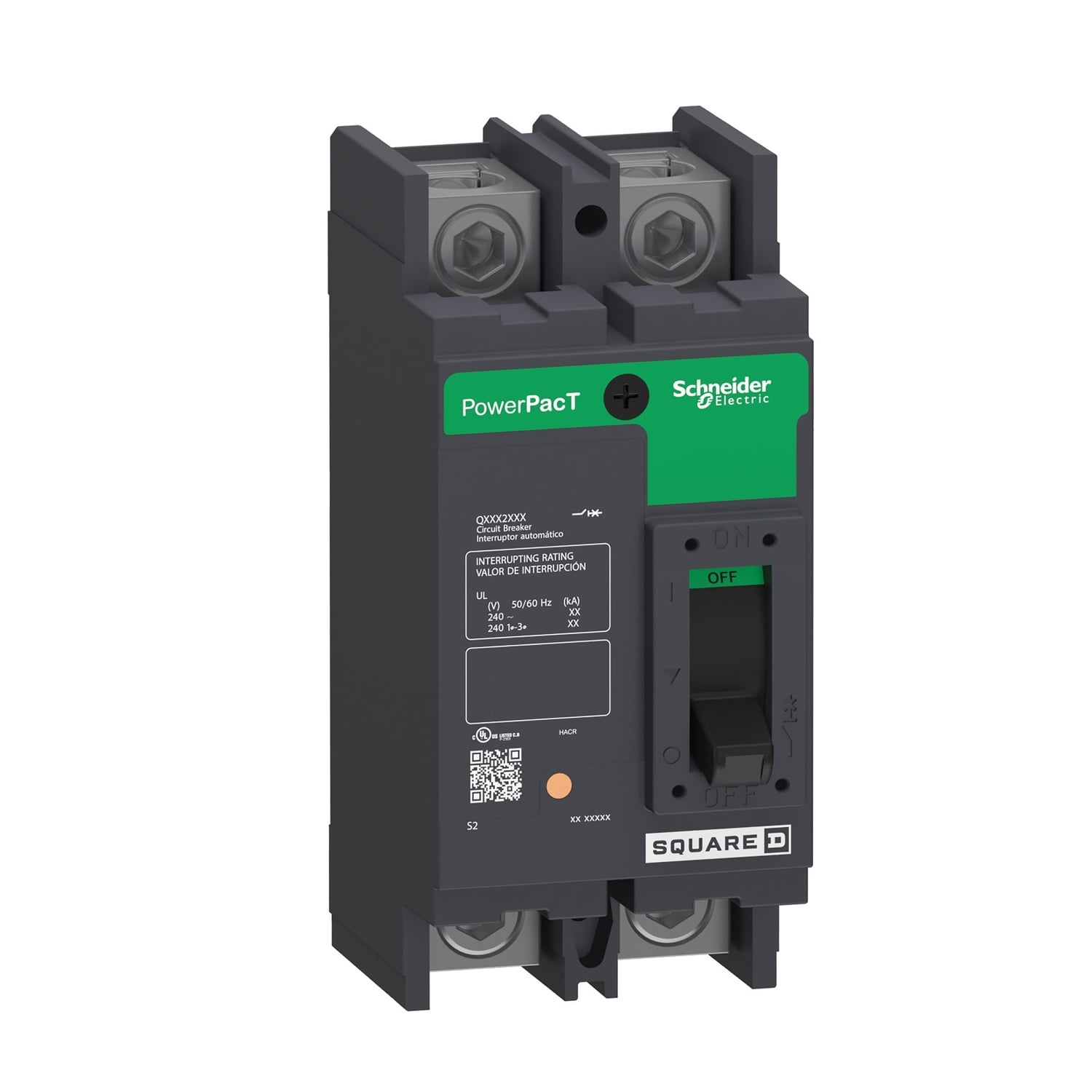 QBP22080TM Molded Case Circuit Breaker, 80 Amp, 2 Pole, 240V