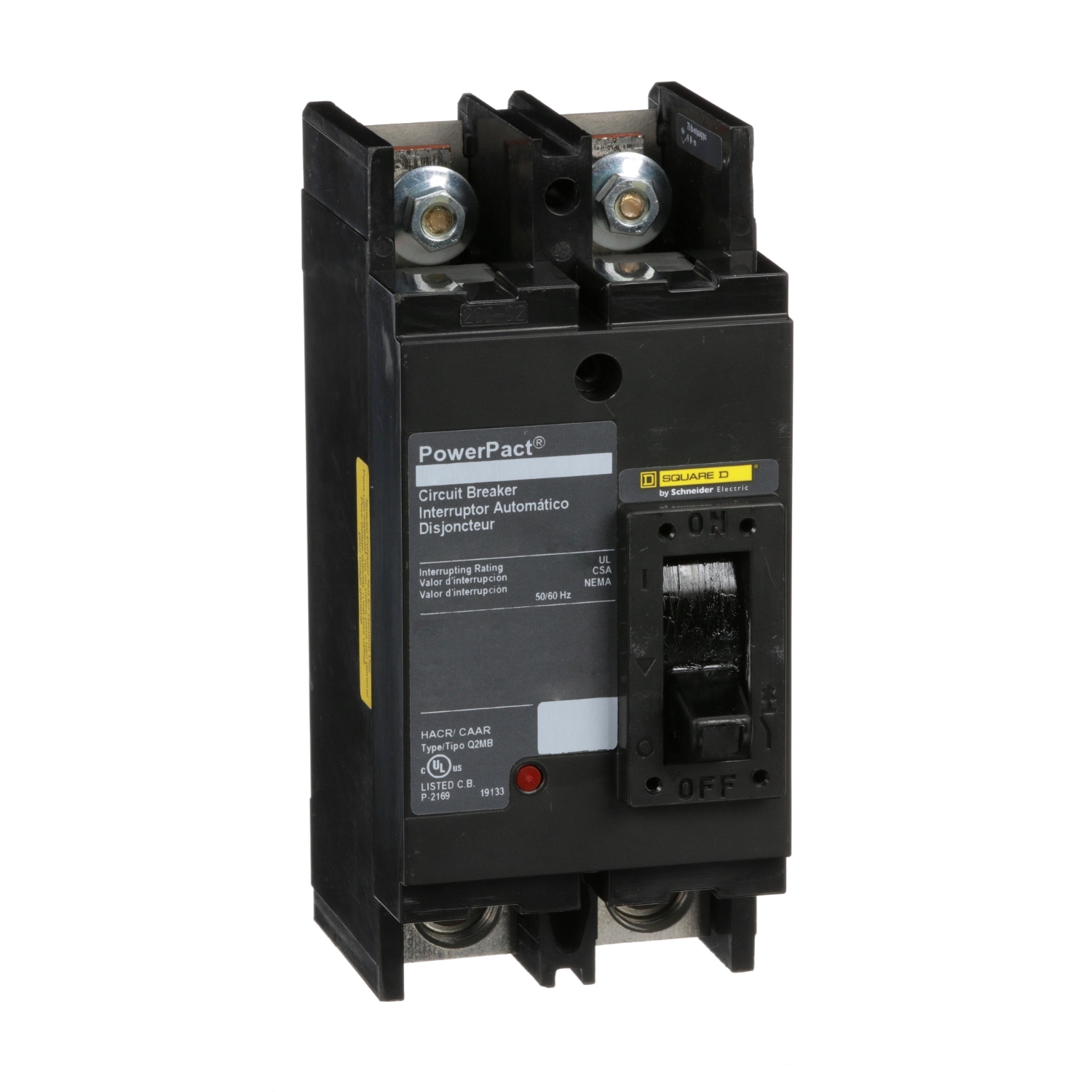 Circuit breaker, PowerPacT Q, 125A, 2 pole, 240VAC, 65kA, lugs, thermal magnetic, 80%, bottom of panel