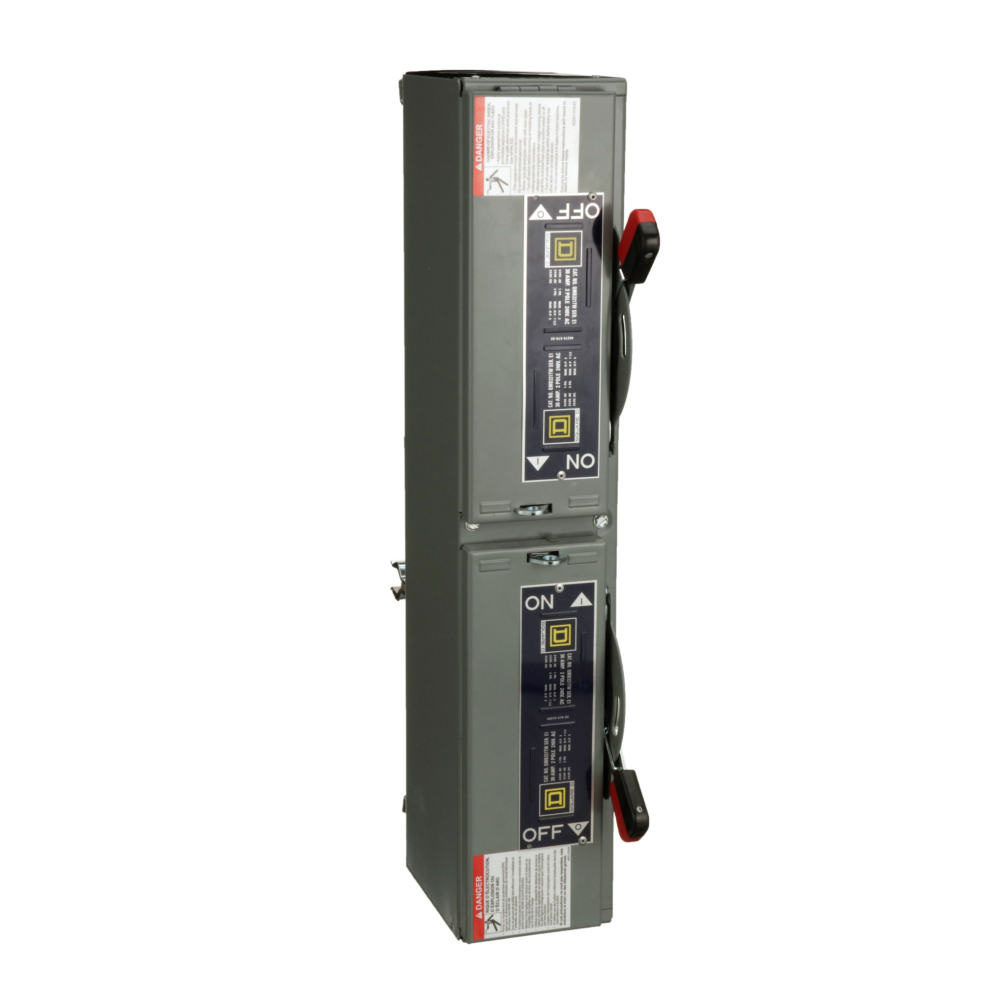 Fusible switch, QMB, 30A to 30A, 240VAC, 2 pole, 1.5hp, 4.5in