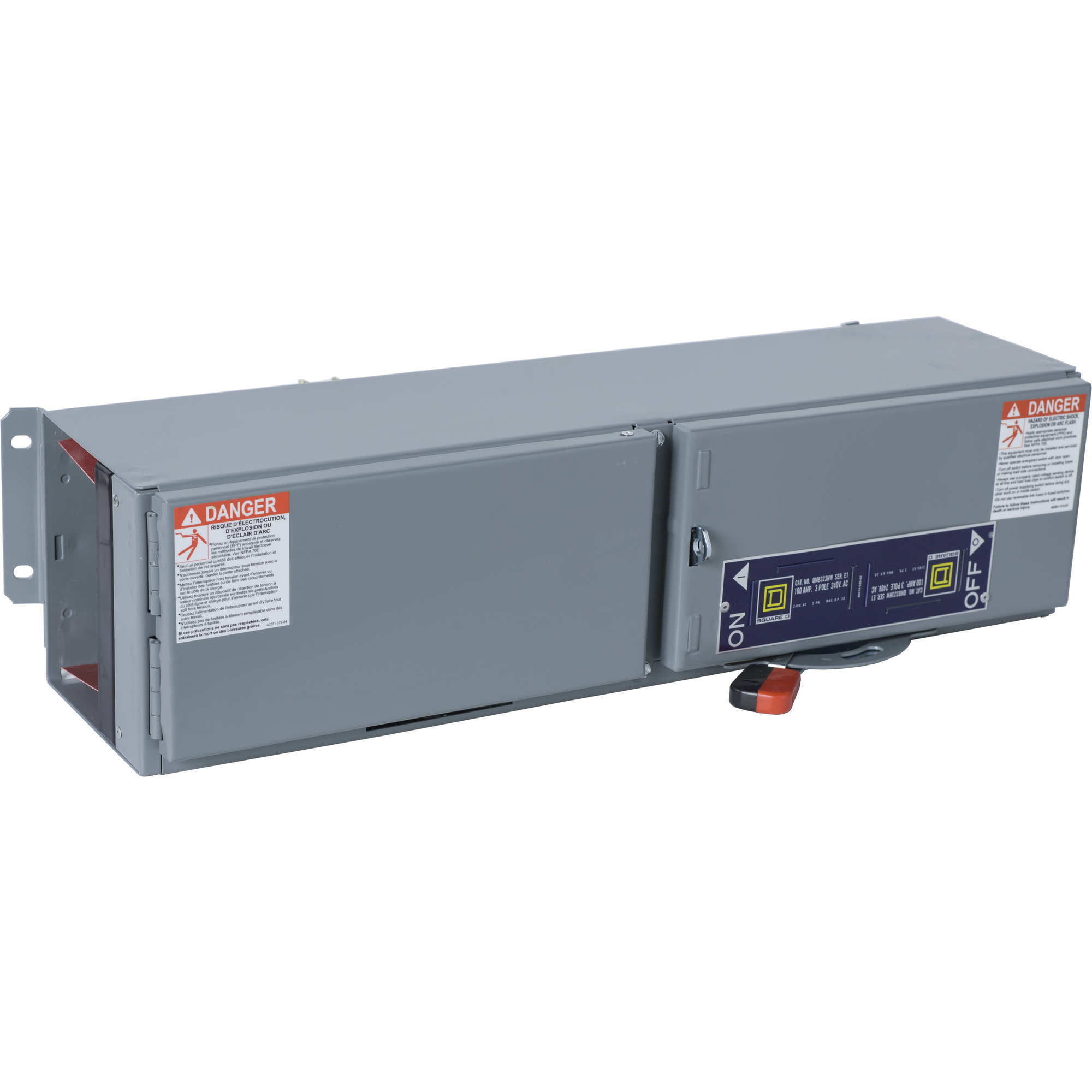 Fusible Switch, QMB, 100A to blank, 240VAC, 3 pole, 15hp, 6in