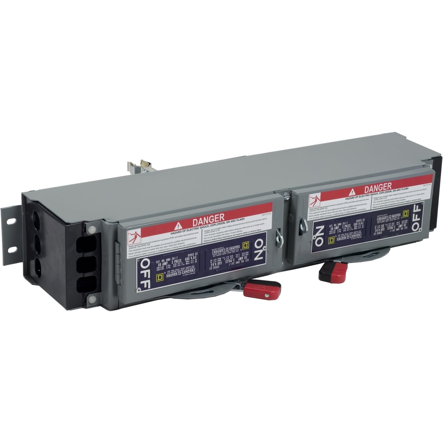 Fusible switch, QMB, 30A to 30A, 600VAC, 3 pole, 3hp, 4.5in