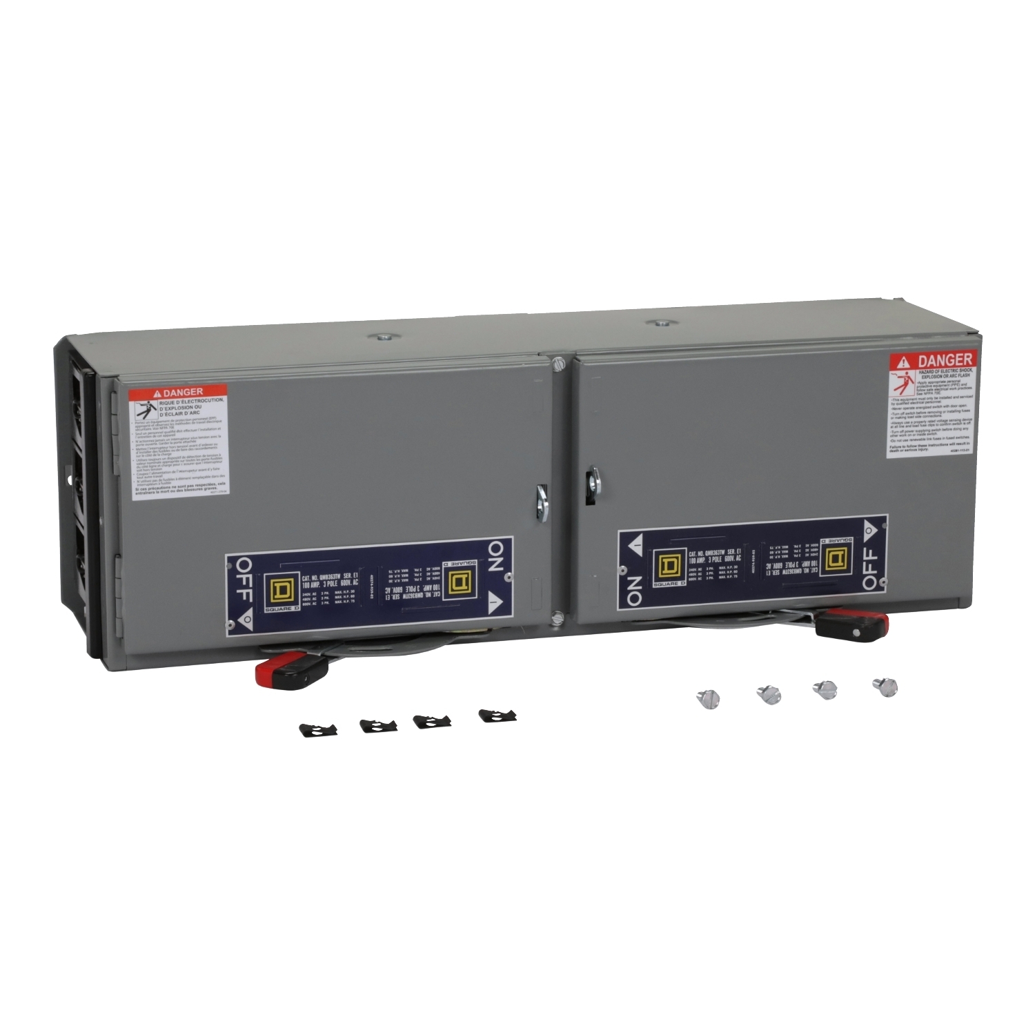 Fuse switch disconnector, QMB fusible panelboards, 600VAC, max 100A, 3 pole, 7.5in, twin switch unit