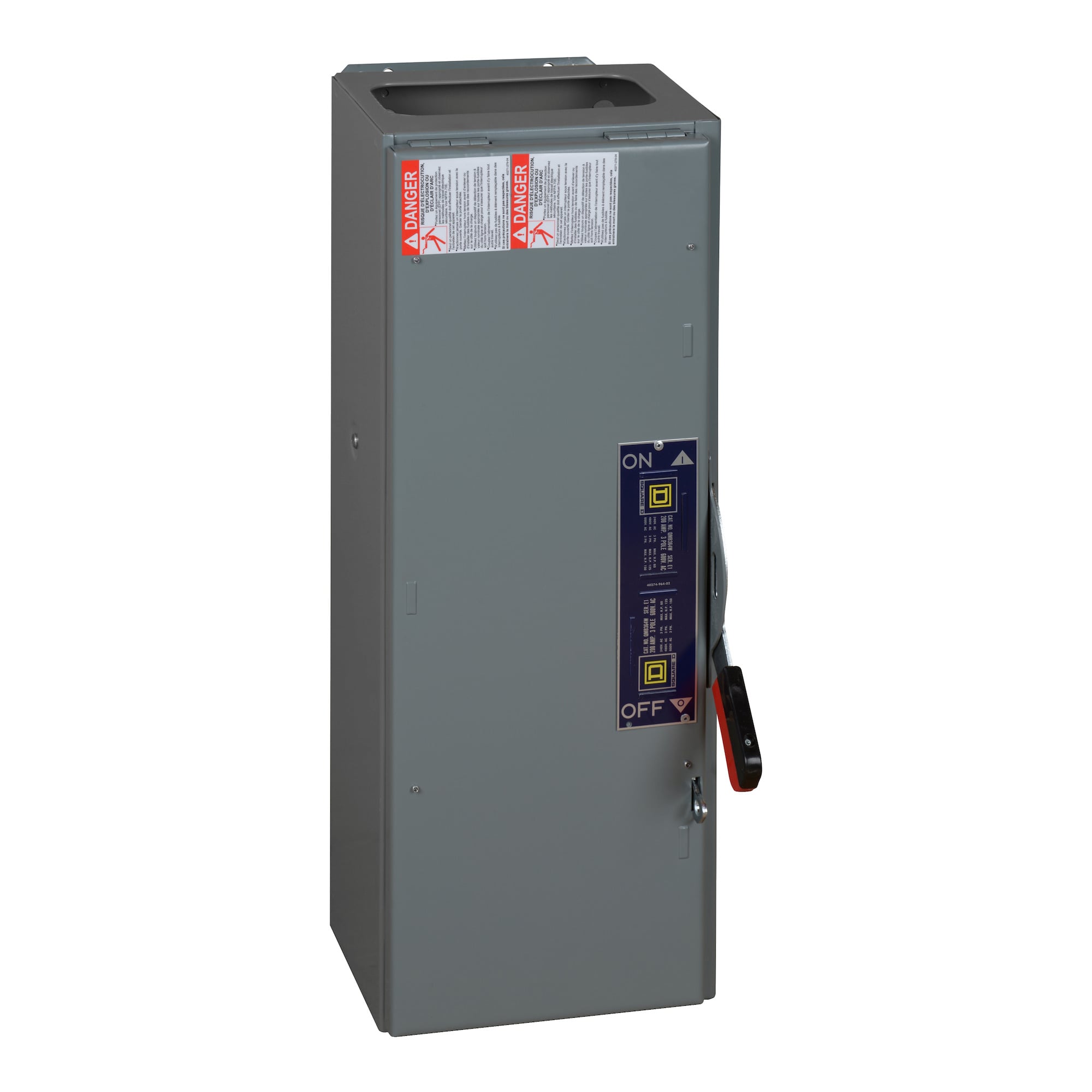 Fusible switch, QMB, 100A to 60A, 600VAC, 3 pole, 25hp, 9in