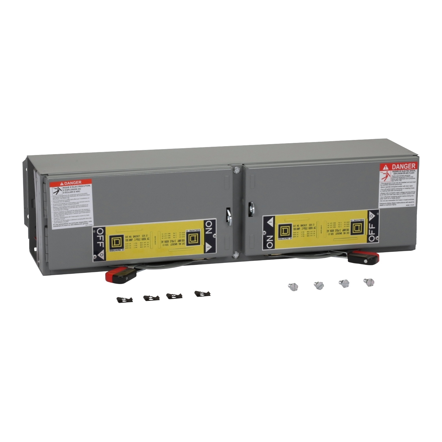 Fusible switch, QMJ, 100A to 60A, 600VAC, 3 pole, 15hp, 6in