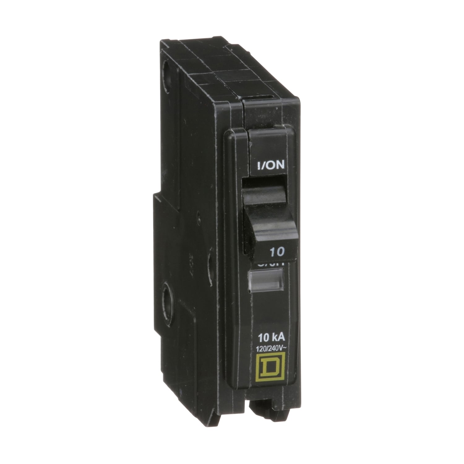 Mini circuit breaker, QO, 10A, 1 pole, 120/240VAC, 10kA, plug in