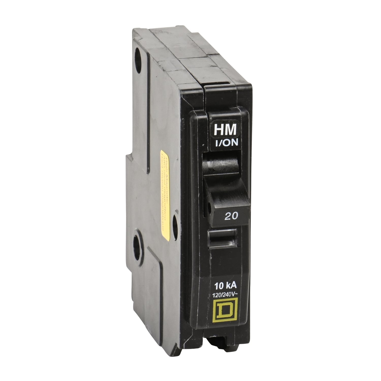 Mini circuit breaker, QO, 20A, 1 pole, 120/240VAC, 10kA, plug in, high magnetic, qty 10