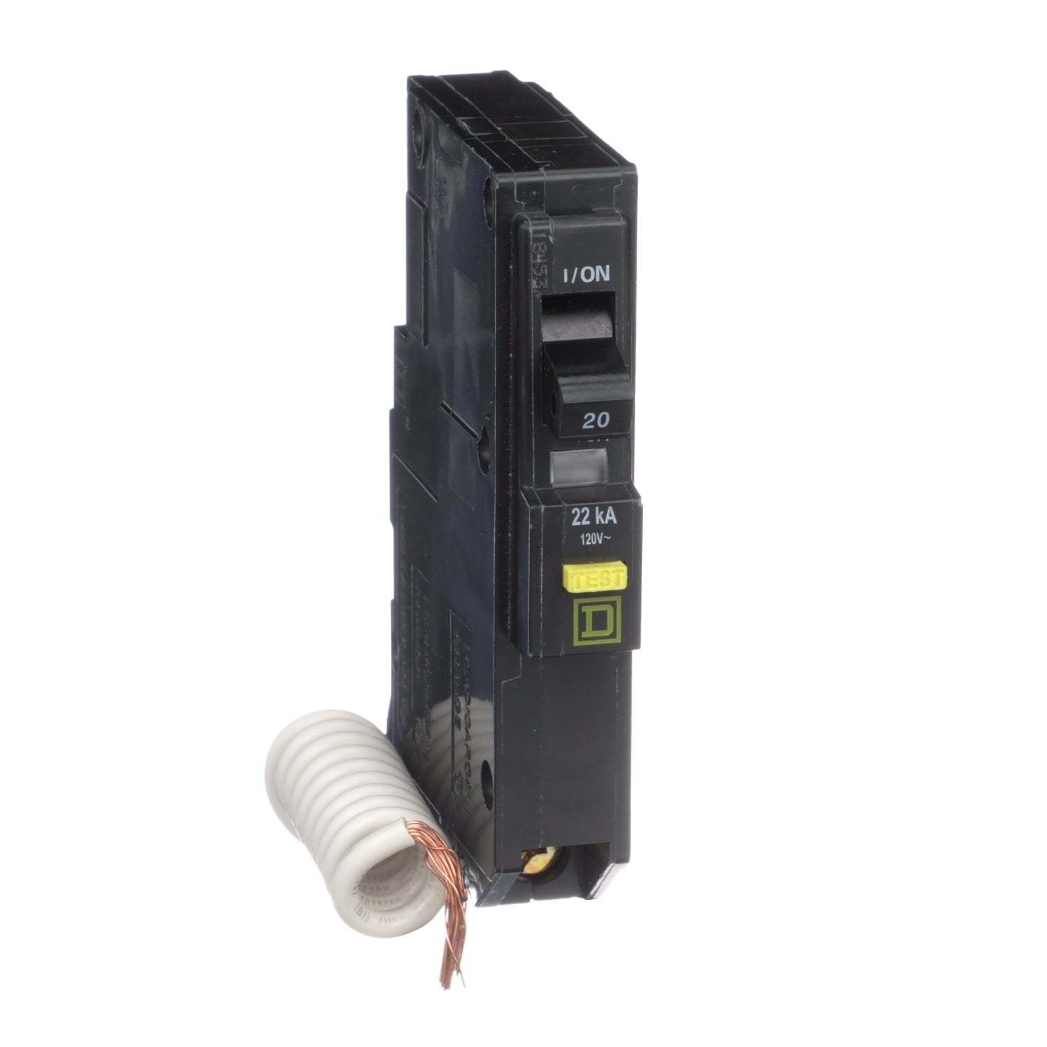 QO120VHGFI Miniature Circuit Breaker, 20 Amp, 1 Pole, 120V