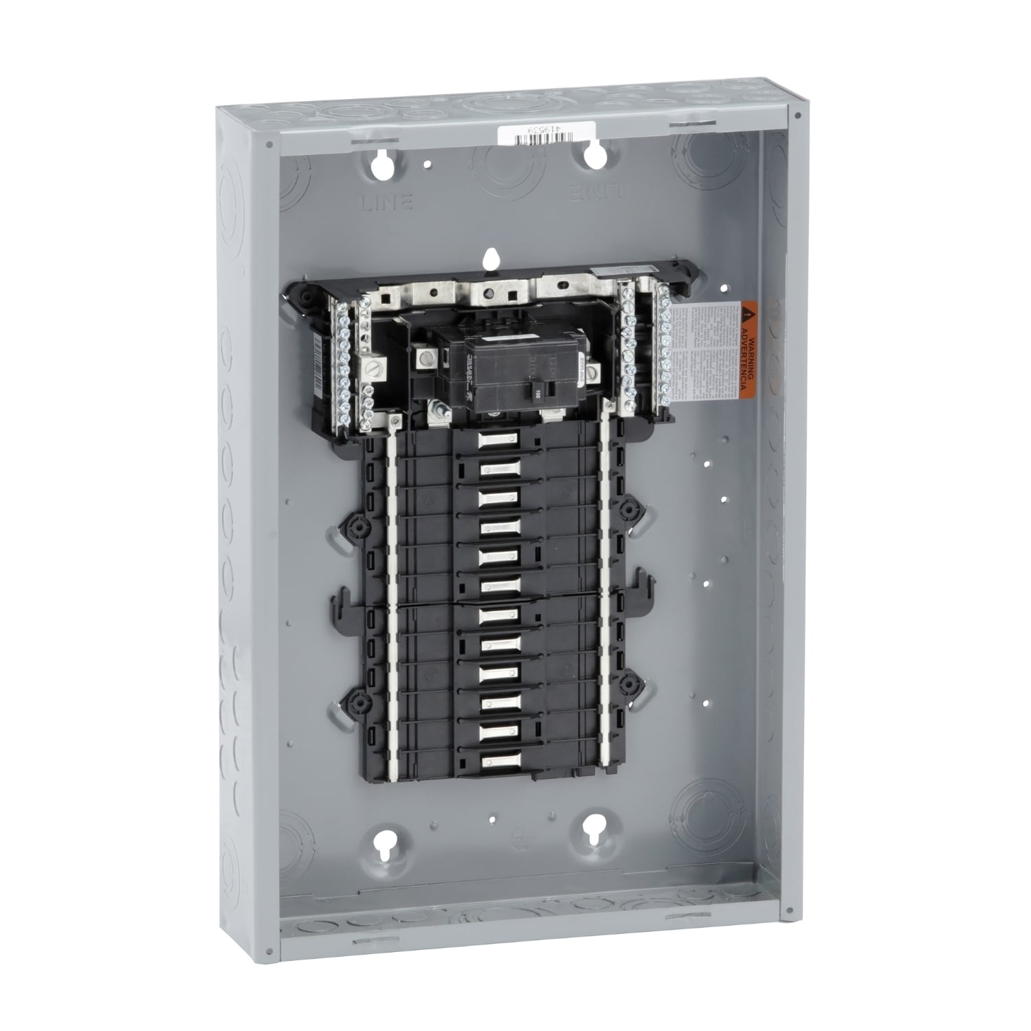 Load center, QO, 1 phase, 24 spaces, 34 circuits, 100A convertible main breaker, PoN, NEMA1