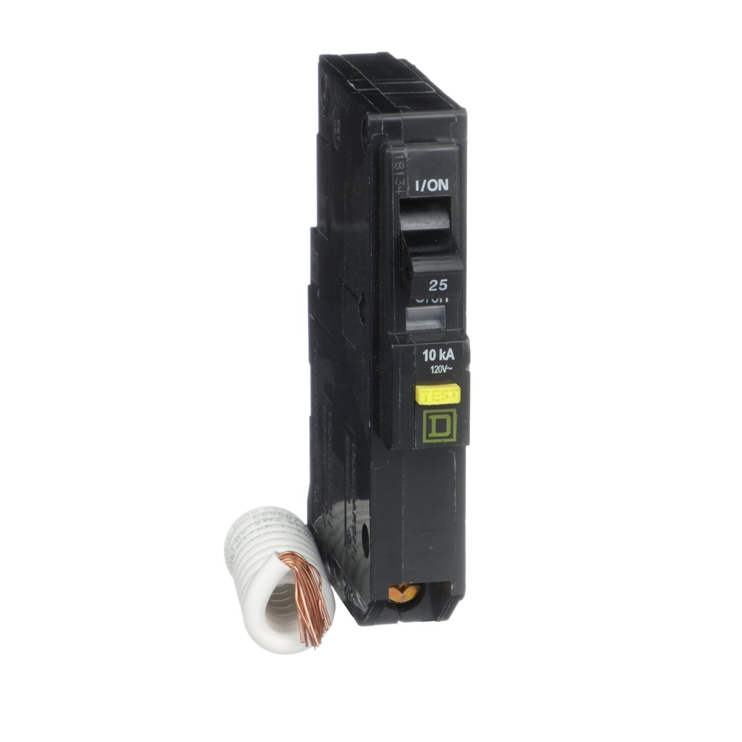 QO125GFI Miniature Circuit Breaker, 25 Amp, 1 Pole, 120V