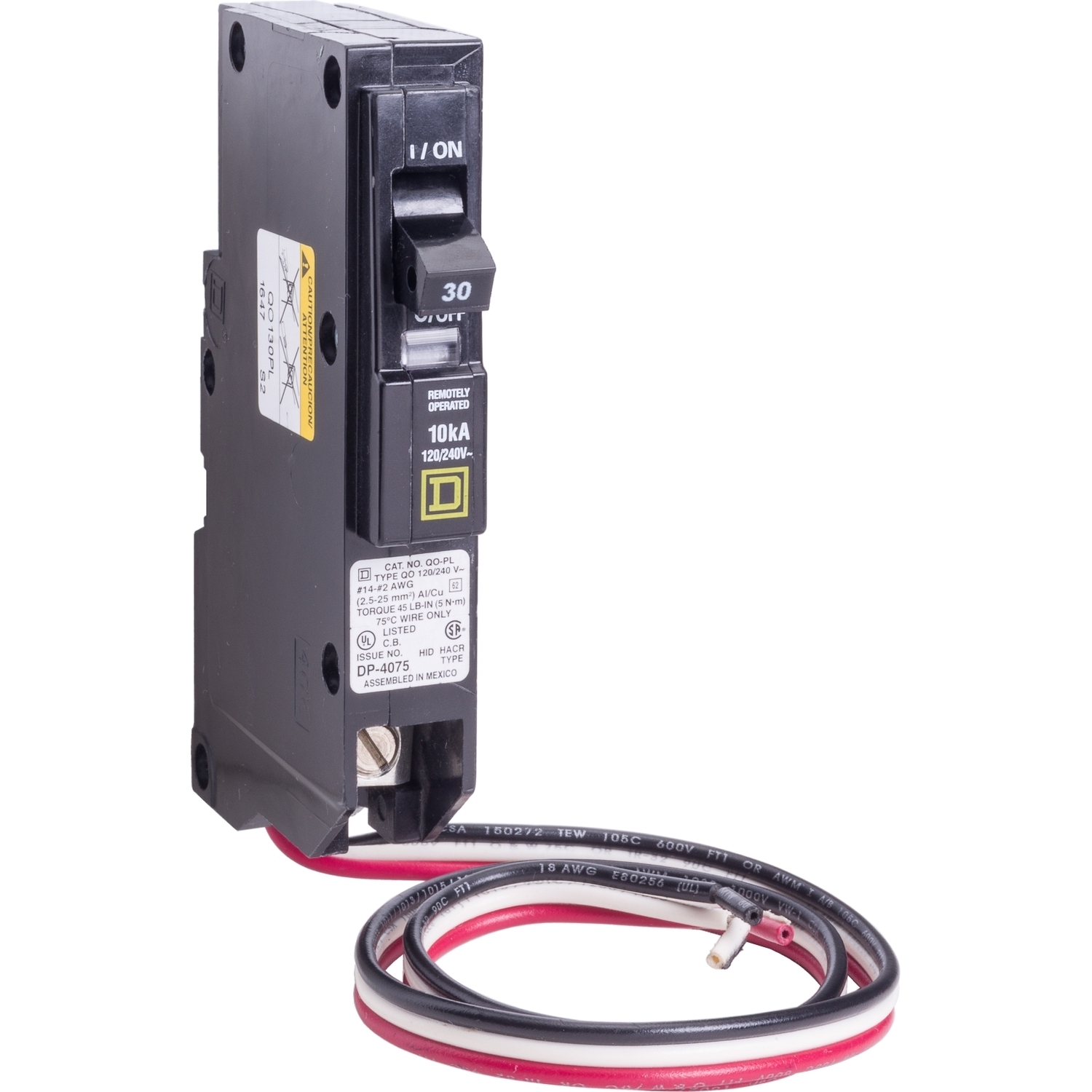QO130PL Miniature Circuit Breaker, 30 Amp, 1 Pole, 120/240V