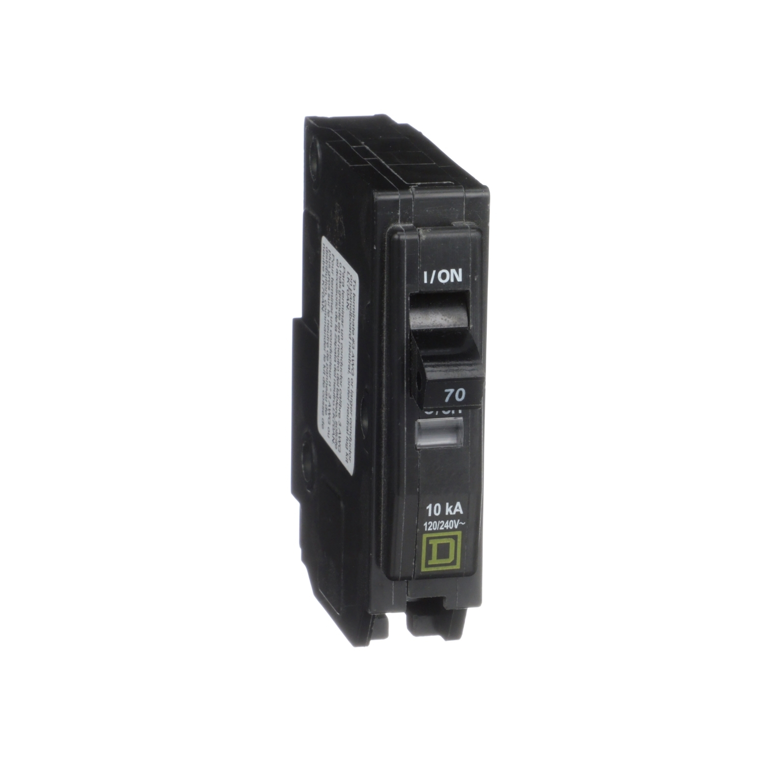 Mini circuit breaker, QO, 70A, 1 pole, 120/240VAC, 10kA, plug in