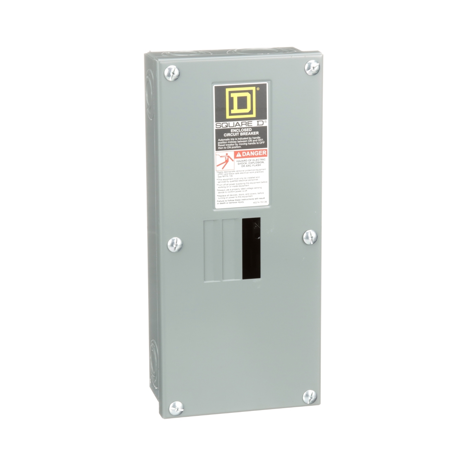 Circuit breaker enclosure, QO, 1 phase, 2 spaces, 100A, NEMA1, surface cover, UL