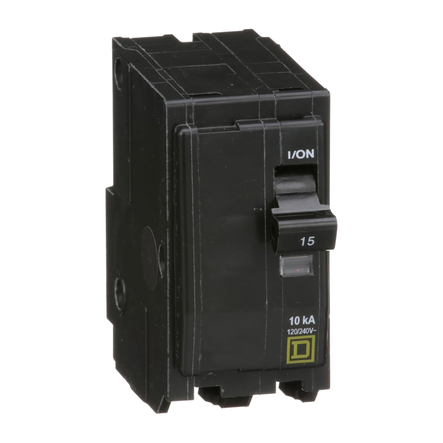 Mini circuit breaker, QO, 15A, 2 pole, 120/240VAC, 10kA, plug in