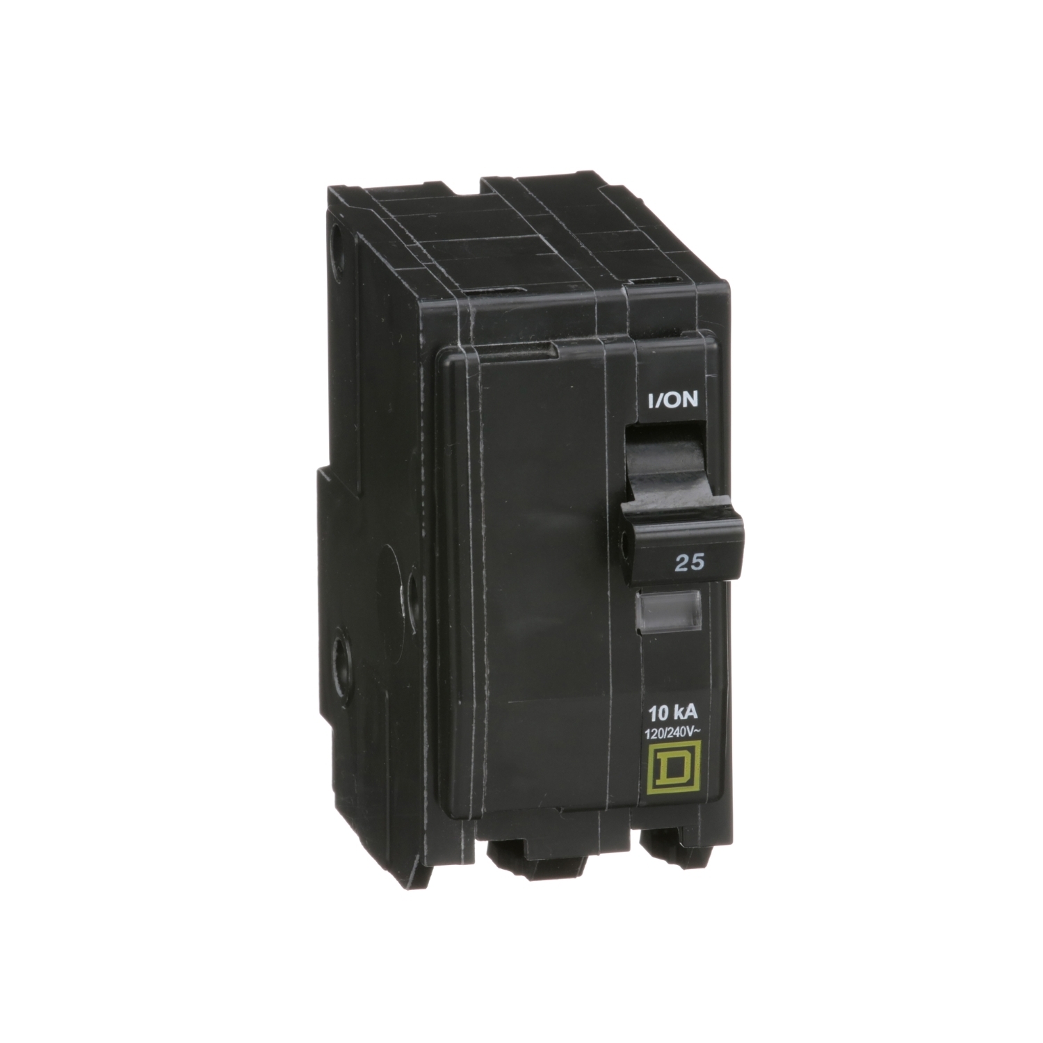 Mini circuit breaker, QO, 25A, 2 pole, 120/240VAC, 10kA, plug in