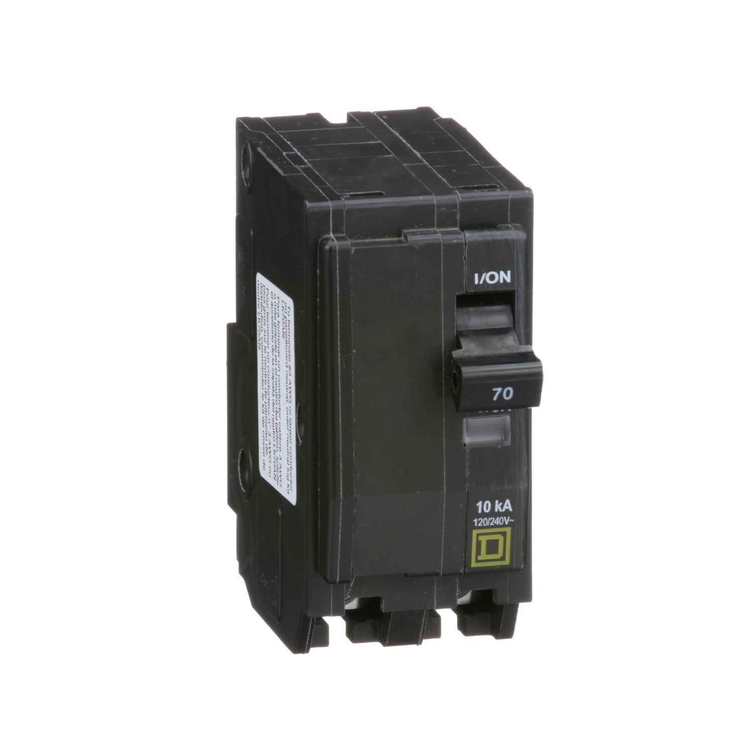Mini circuit breaker, QO, 70A, 2 pole, 120/240VAC, 10kA, plug in