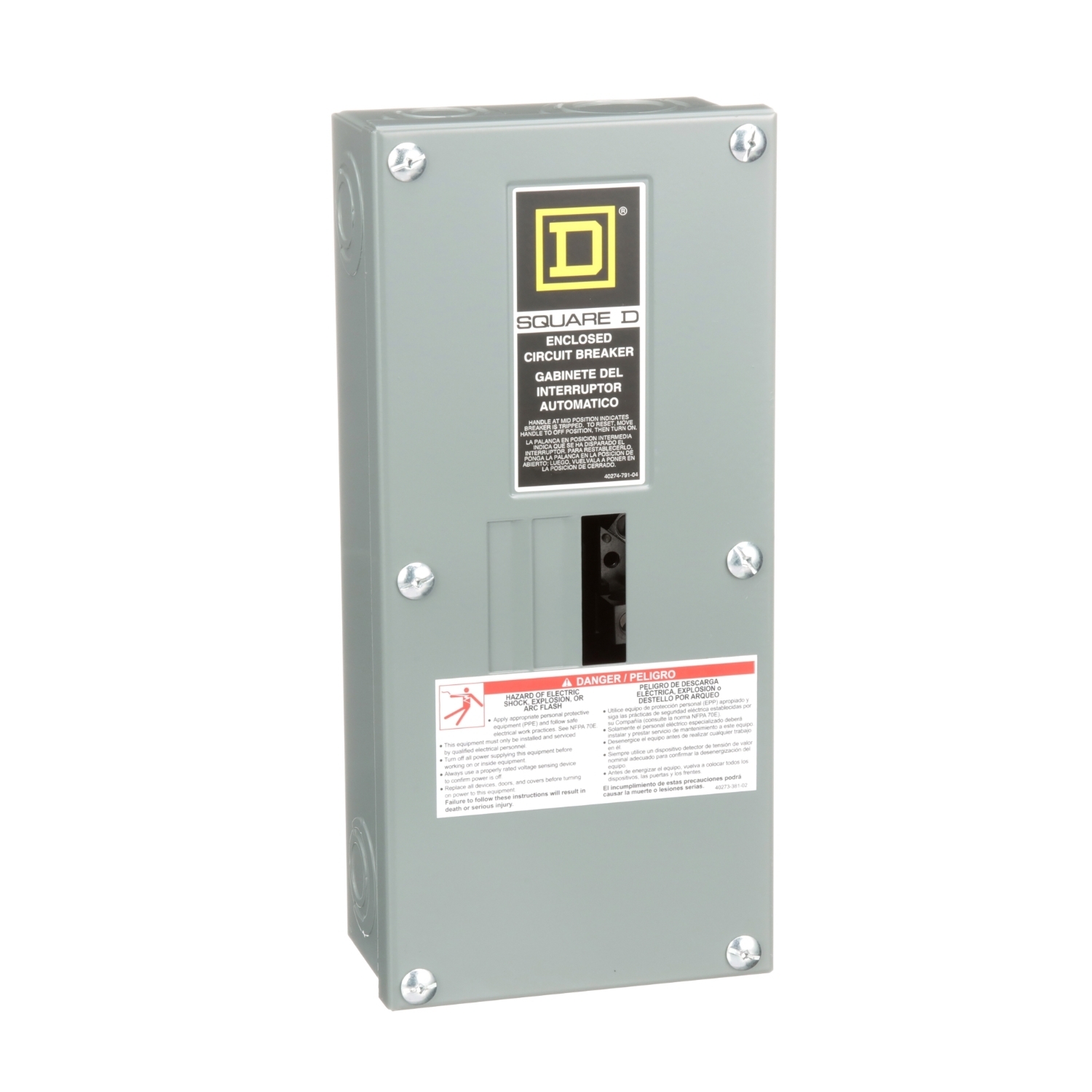 Circuit breaker enclosure, QO, 3 phase, 3 spaces, 100A, NEMA1, surface cover, UL