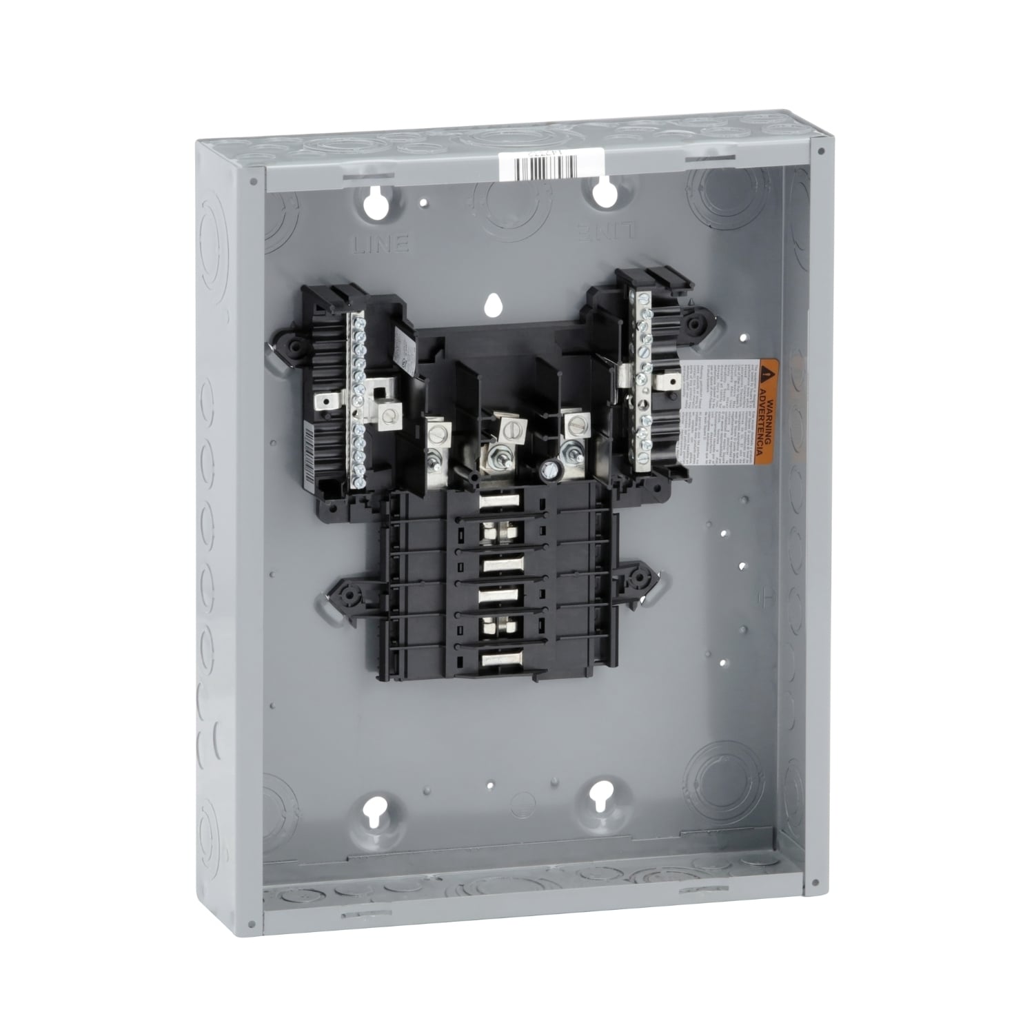 Load center, QO, 3 phase, 12 spaces, 12 circuits, 125A fixed main lugs, NEMA1, gnd bar
