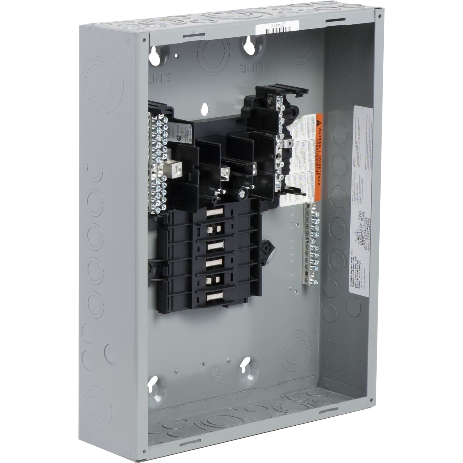 Load center, QO, 3 phase, 12 spaces, 24 circuits, 100A convertible main lugs, NEMA1, CSA