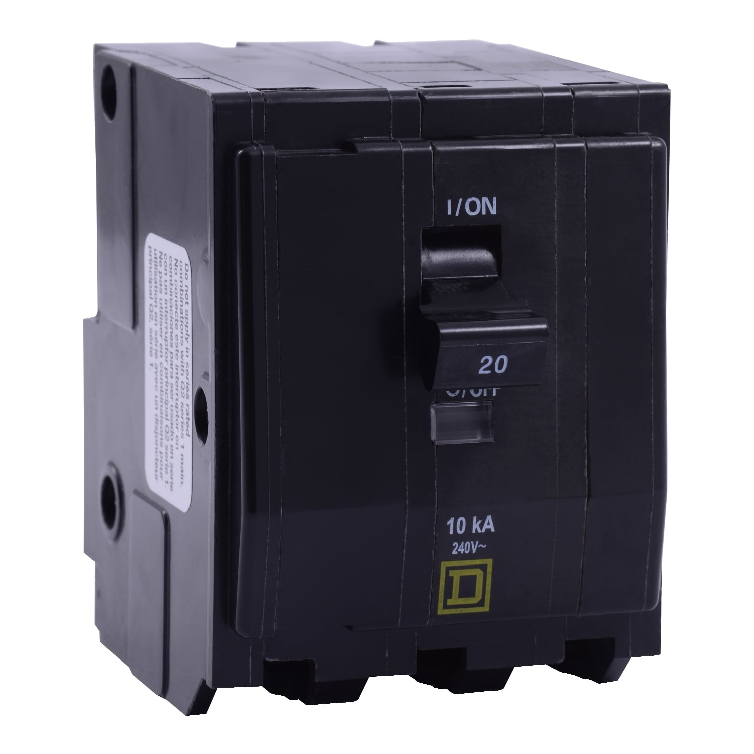 QO320VH Miniature Circuit Breaker, 20 Amp, 3 Pole, 120/240V