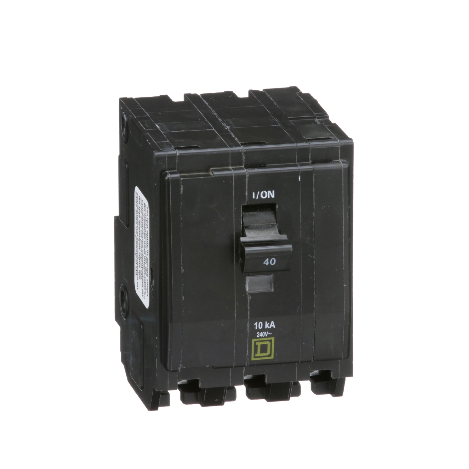 Mini circuit breaker, QO, 40A, 3 pole, 120/240VAC, 10kA, plug in