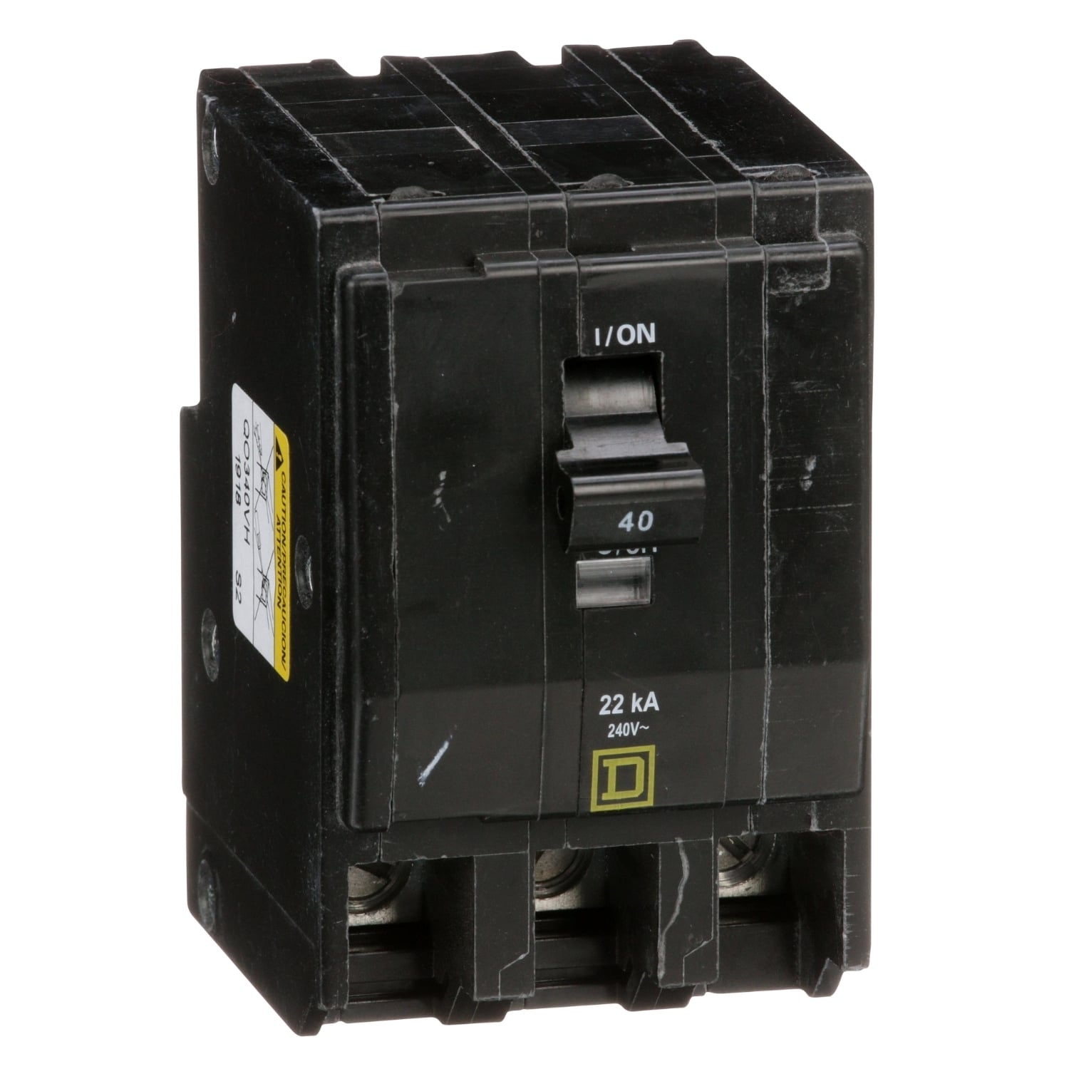 QO340VH Miniature Circuit Breaker, 40 Amp, 3 Pole, 120/240V