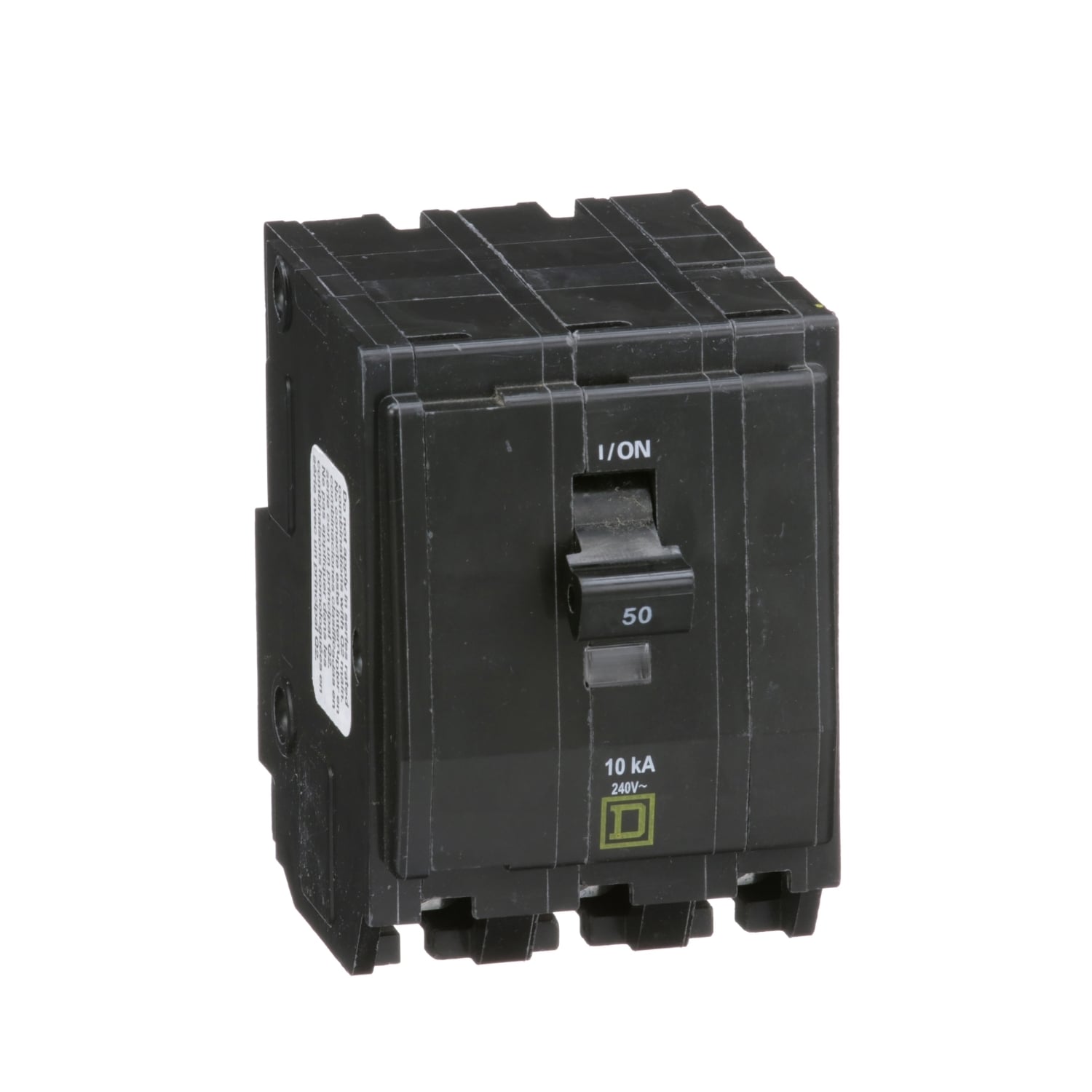 Mini circuit breaker, QO, 50A, 3 pole, 120/240VAC, 10kA, plug in