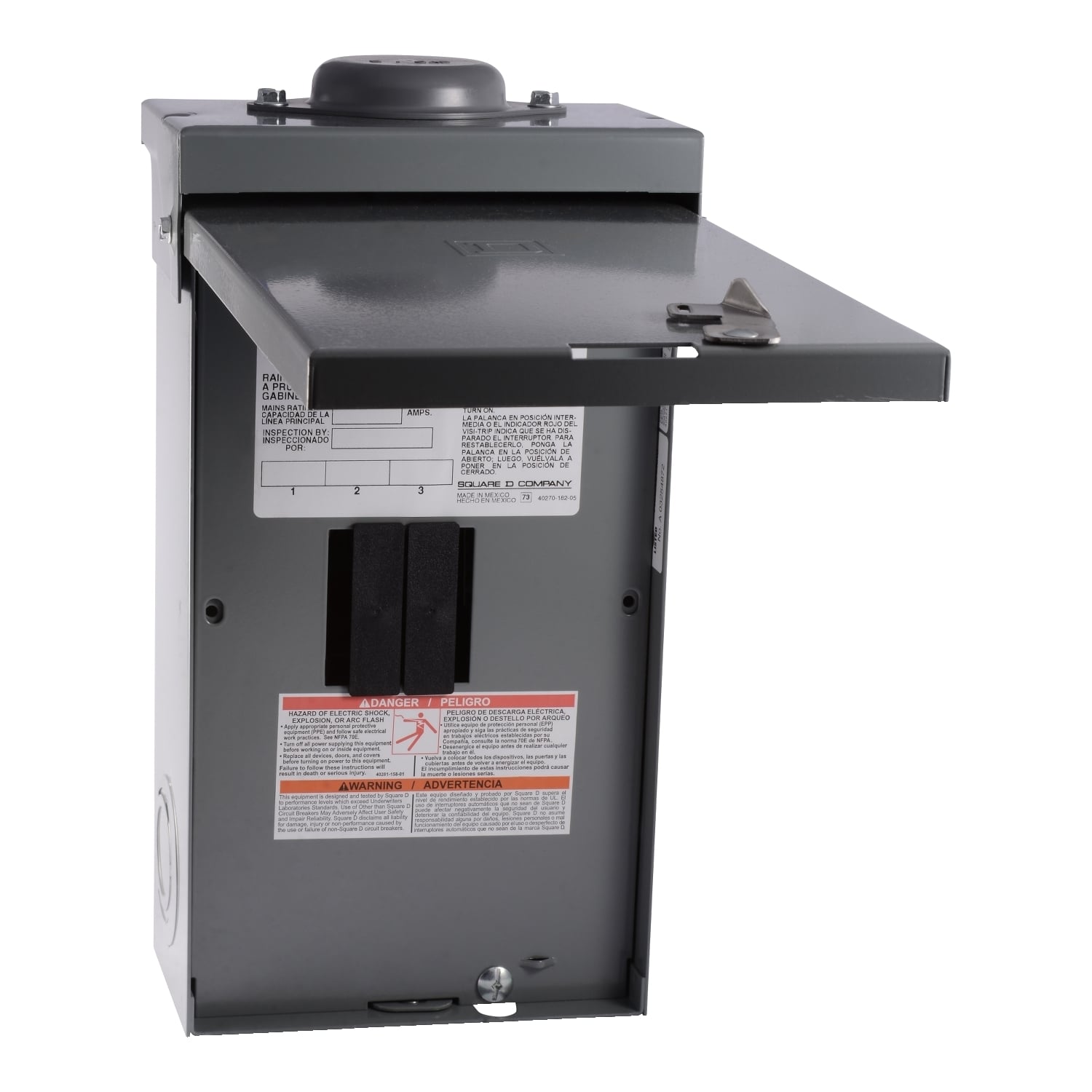 Load center, QO, 3 phase, 3 spaces, 3 circuits, 60A main lugs, NEMA3R, neutral gnd bar
