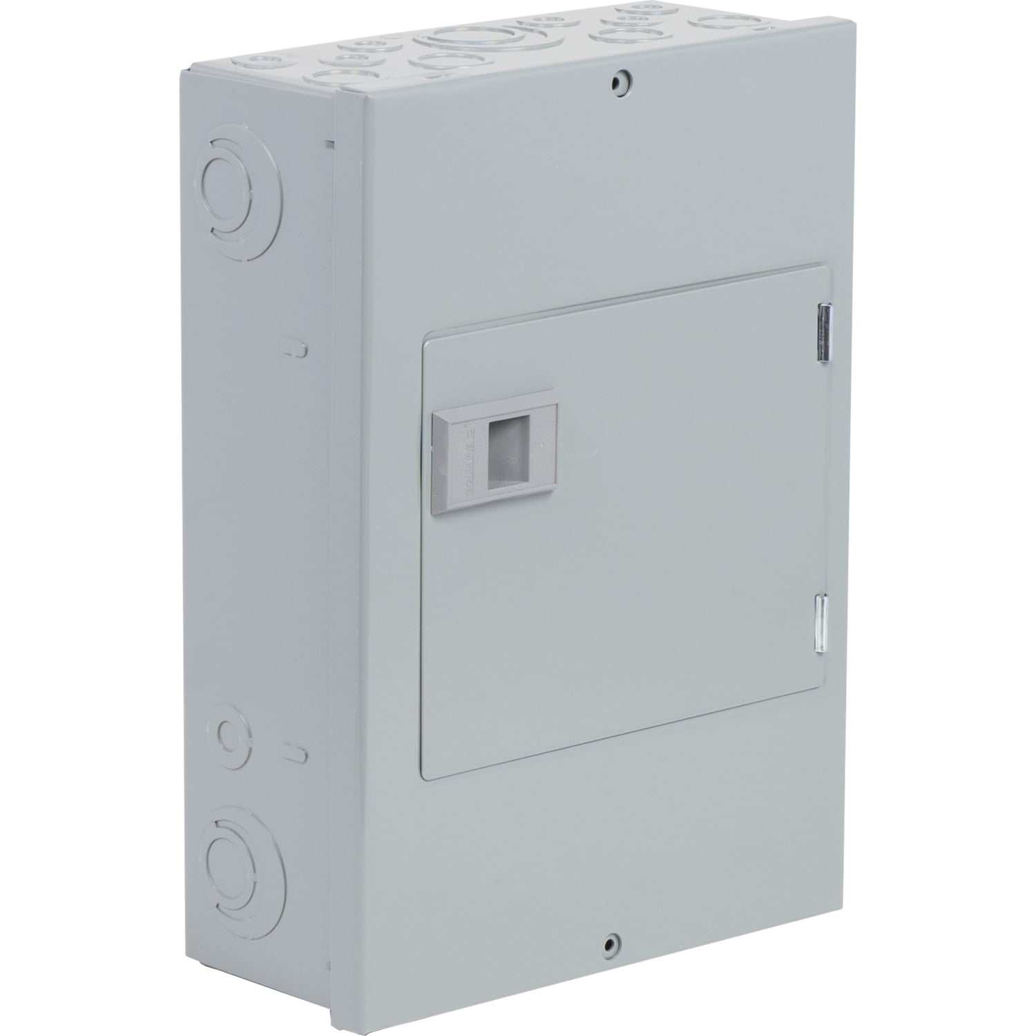 Load center, QO, 1 phase, 6 spaces, 12 circuits, 100A fixed main lugs, NEMA1, door surface cover, Cu bus