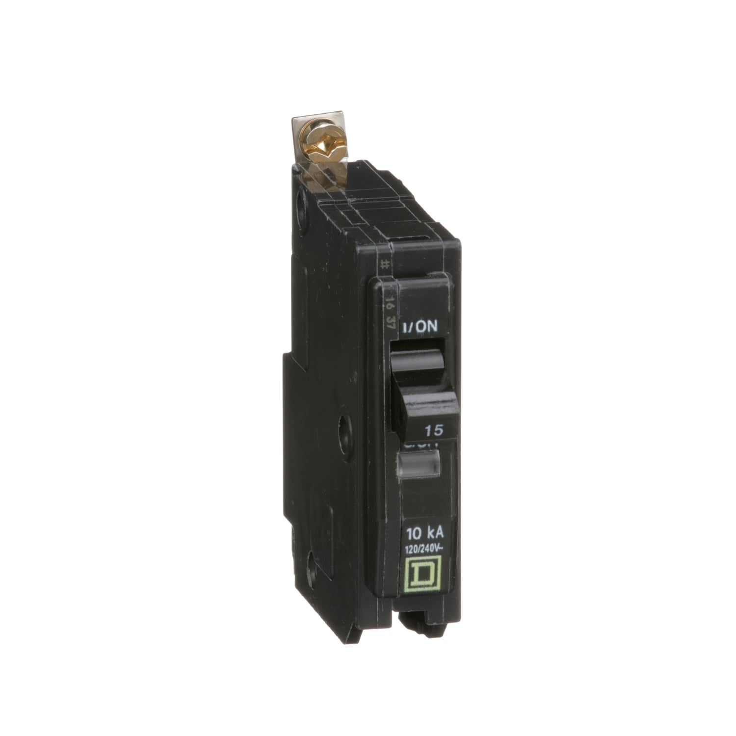 Mini circuit breaker, QO, 15A, 1 pole, 120/240VAC, 10kA, bolt on