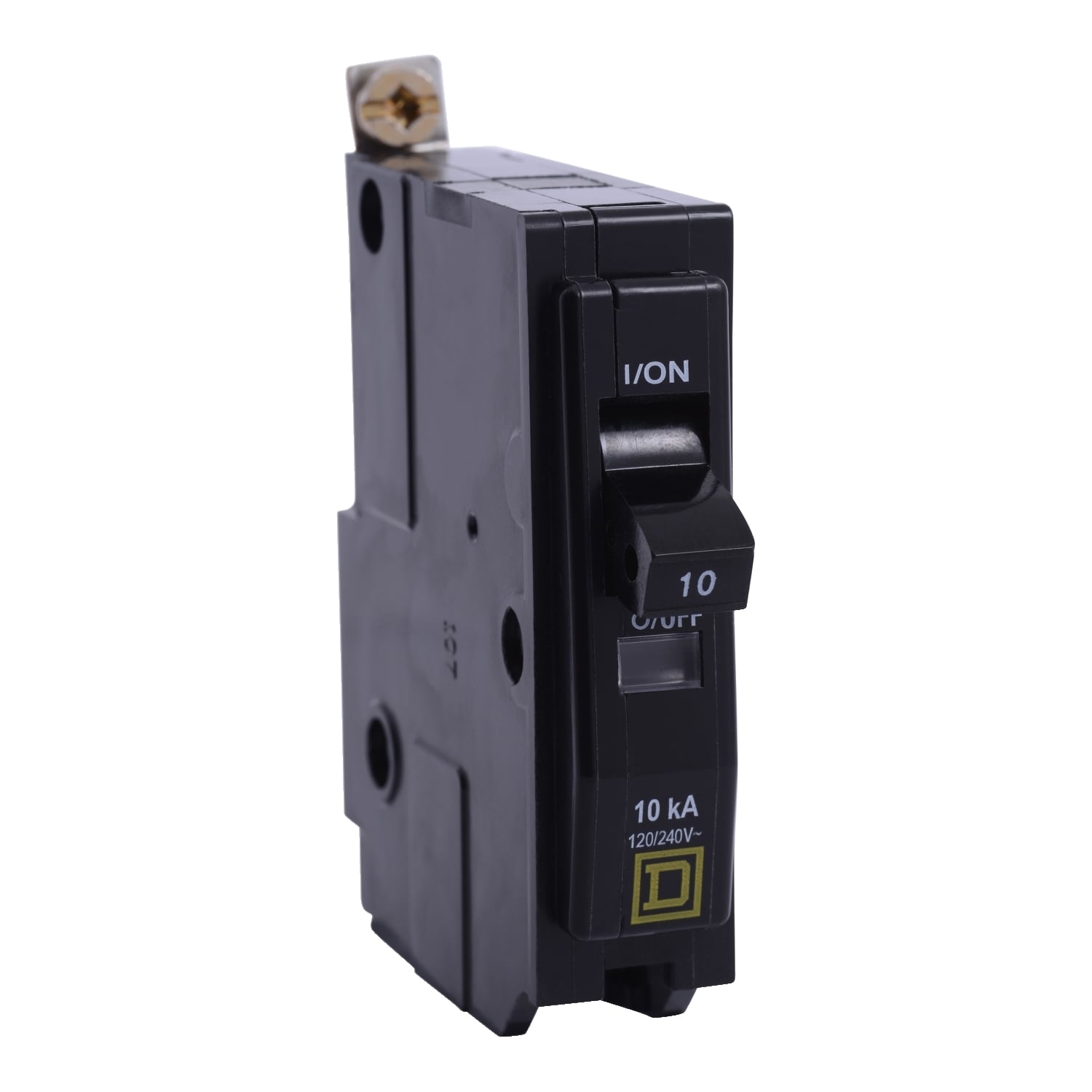 Mini circuit breaker, QO, 15A, 1 pole, 120/240VAC, 10kA, bolt on, ring