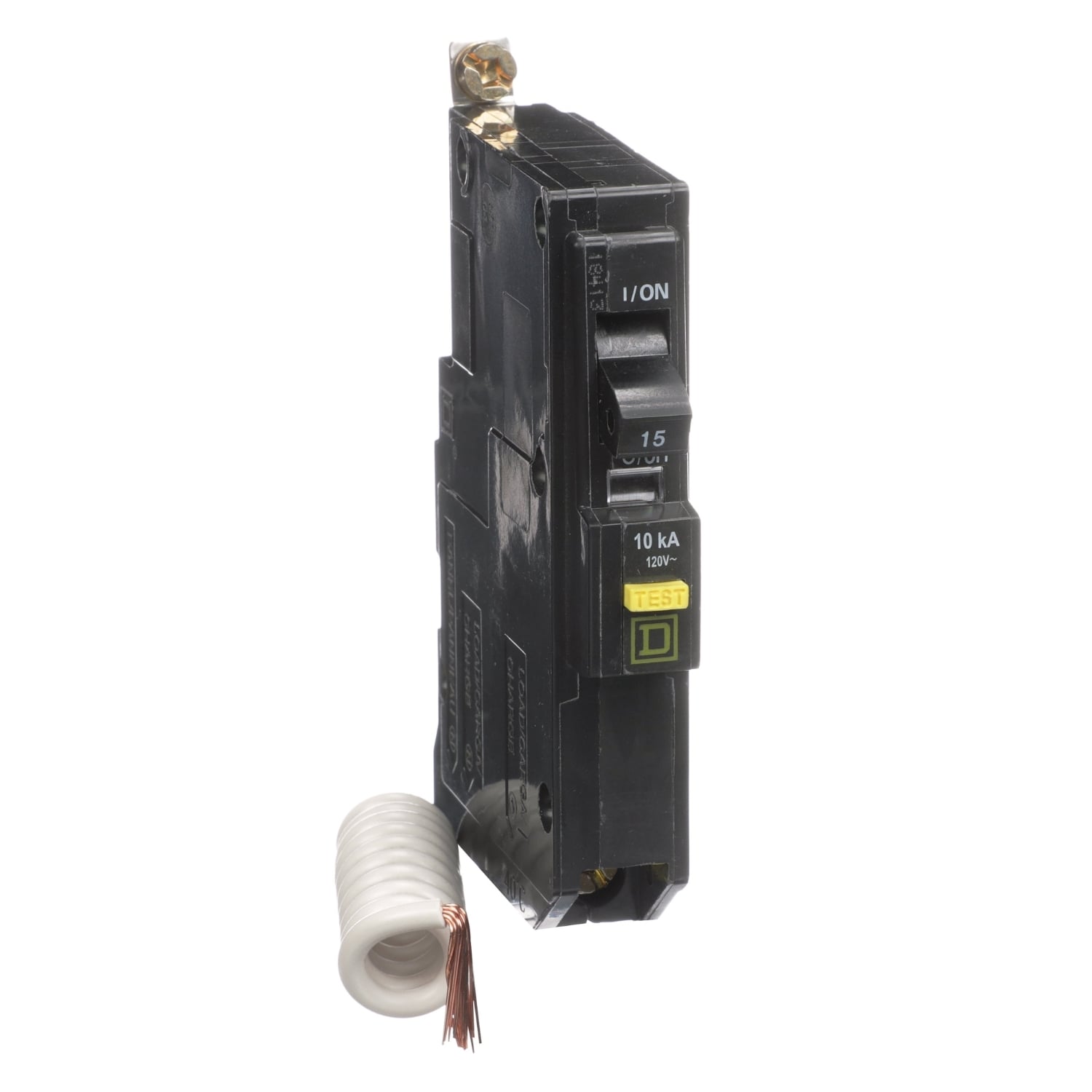 QOB115GFI Miniature Circuit Breaker, 15 Amp, 1 Pole, 120V